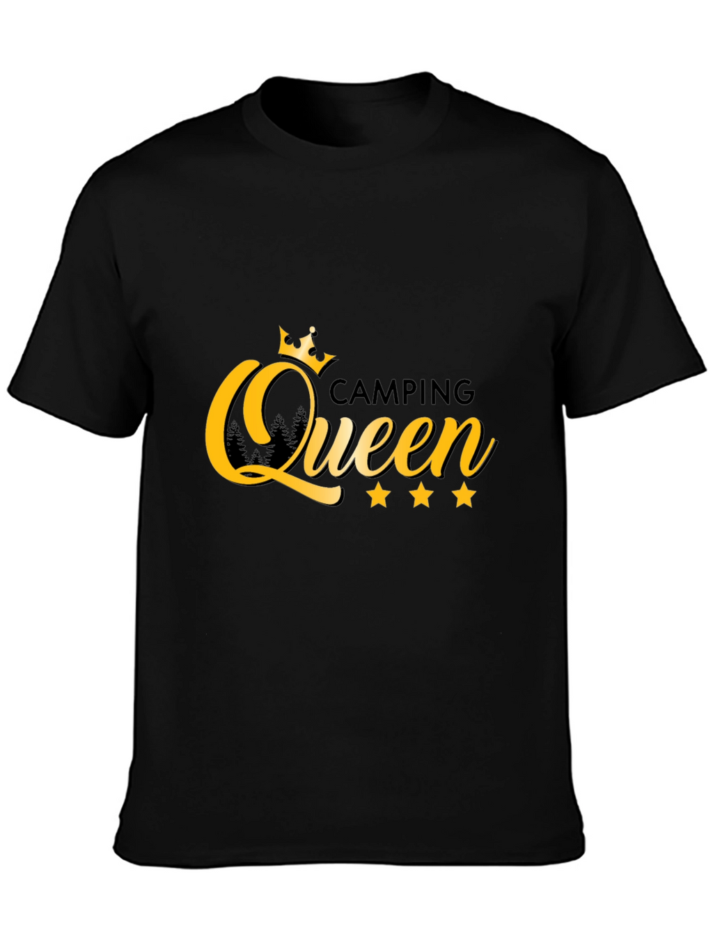 Camping Queen Graphic Tee - Black