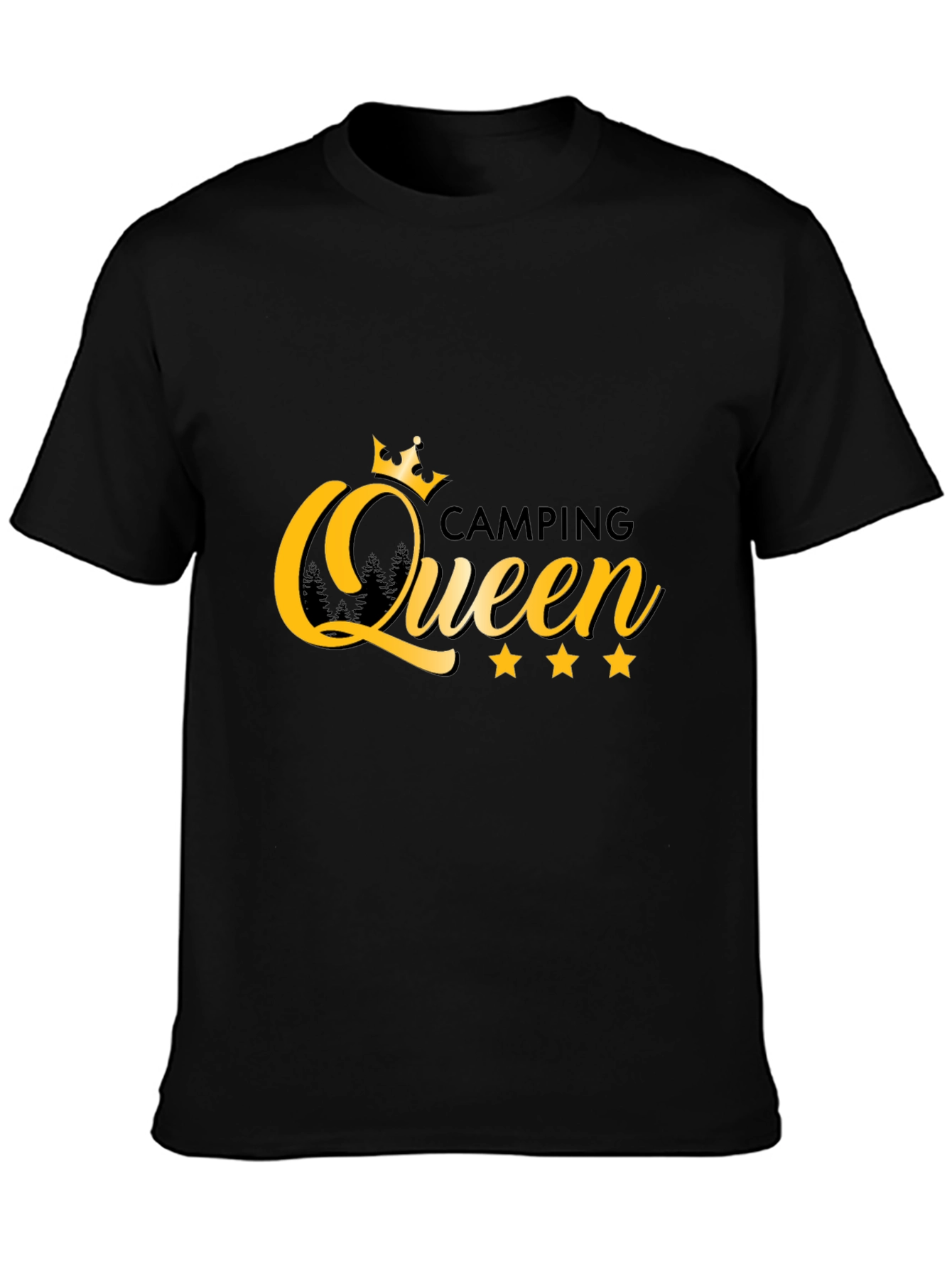 Camping Queen Graphic Tee - Black