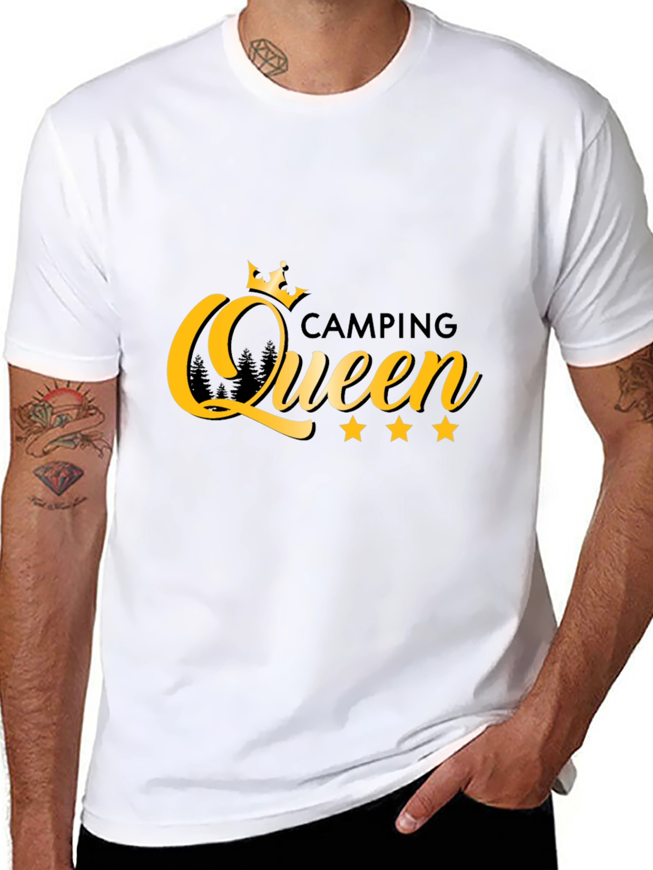 Camping Queen Graphic Tee - Black