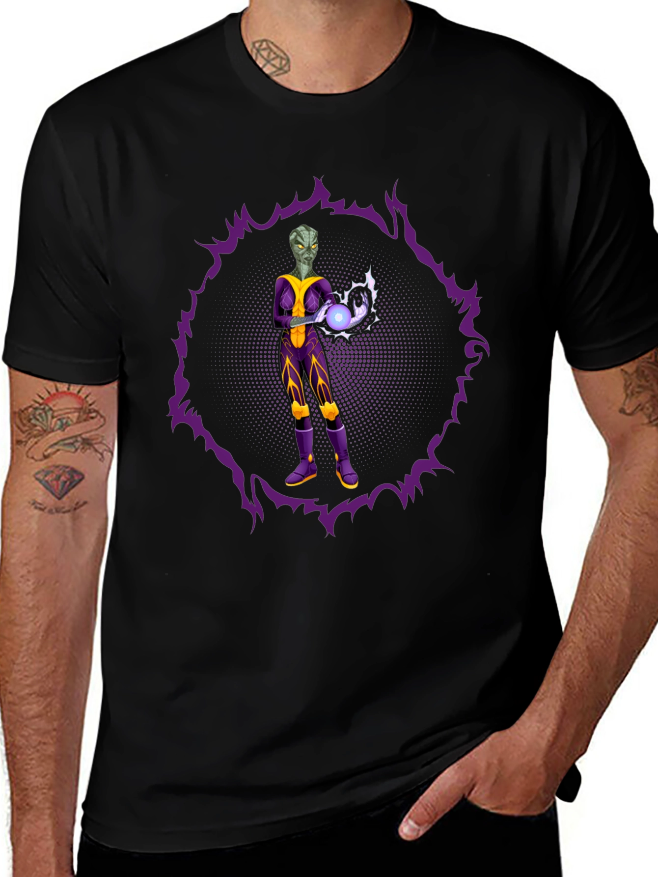 Alien Sorcerer Graphic Tee - Sci-Fi Style
