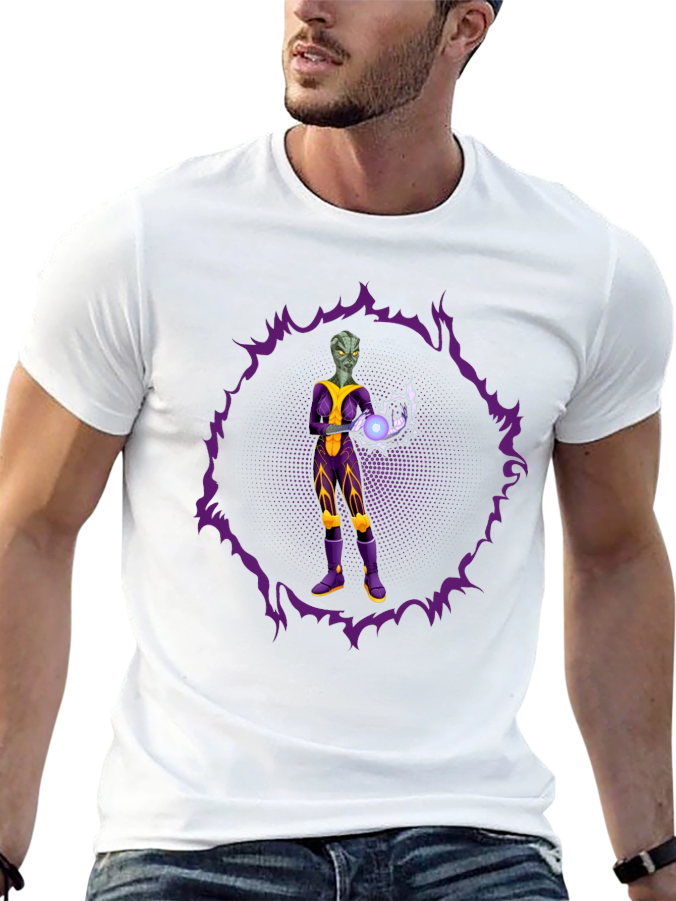 Alien Sorcerer Graphic Tee - Sci-Fi Style