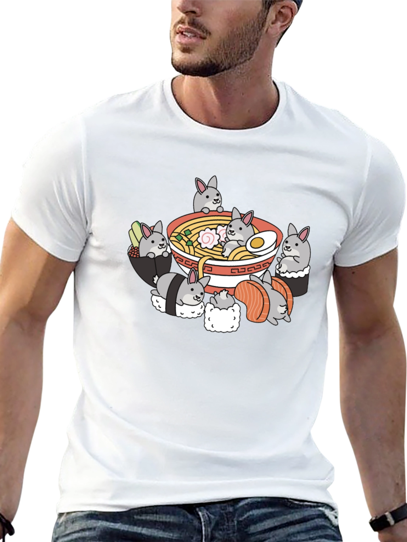 Bunny Sushi Ramen T-Shirt - Kawaii Style