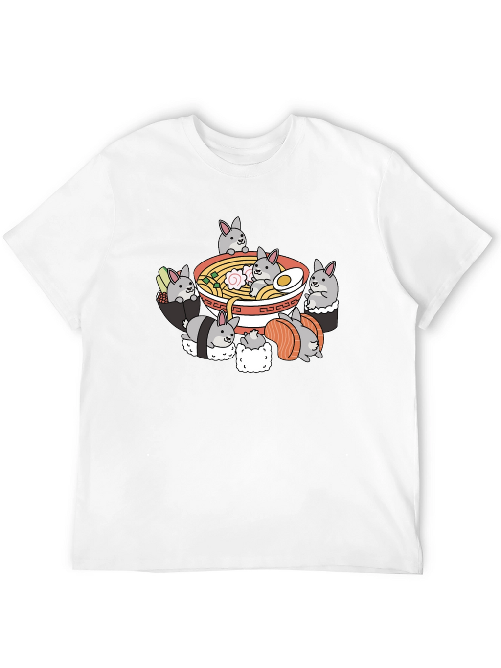 Bunny Sushi Ramen T-Shirt - Kawaii Style