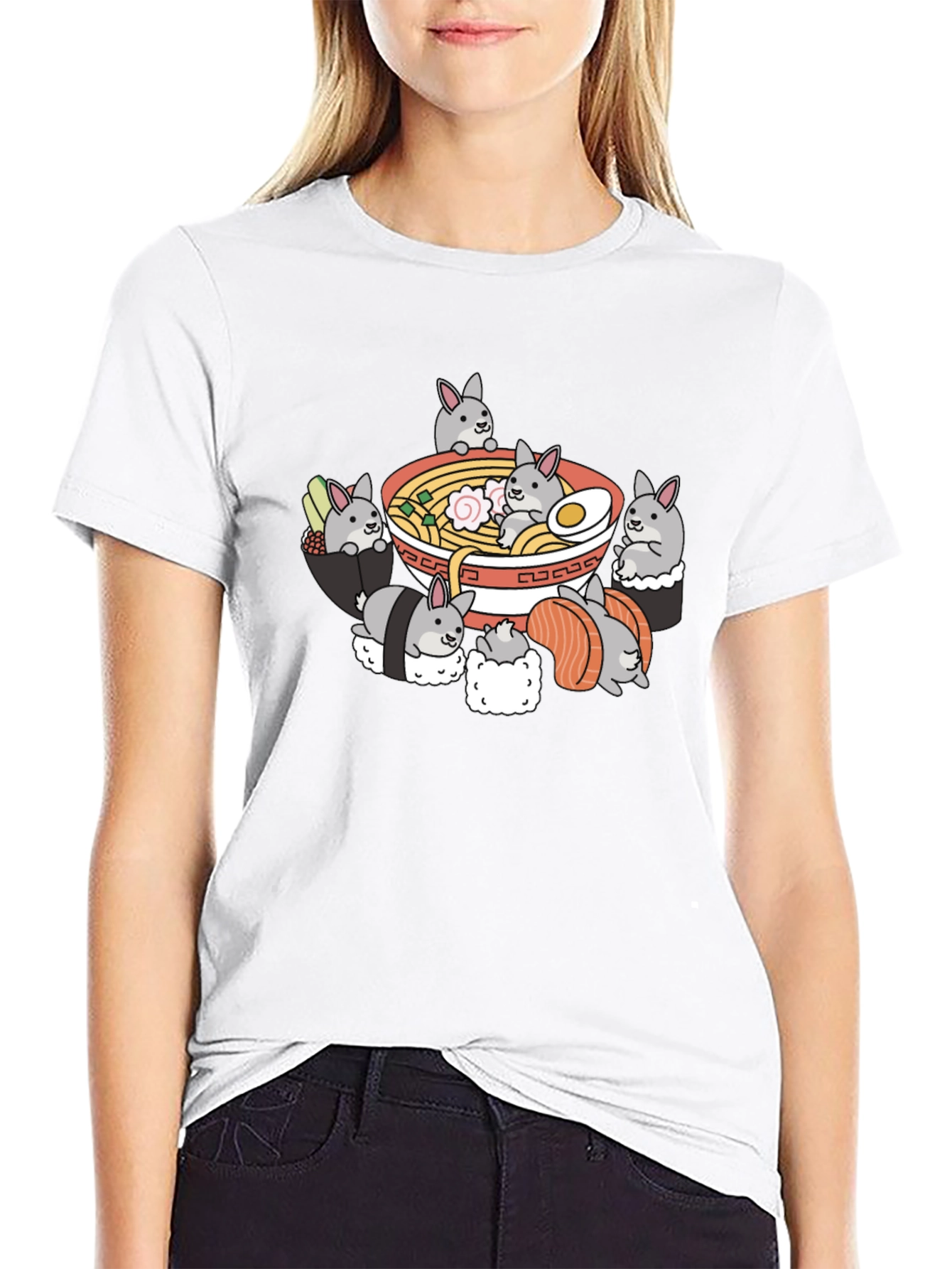 Bunny Sushi Ramen T-Shirt - Kawaii Style