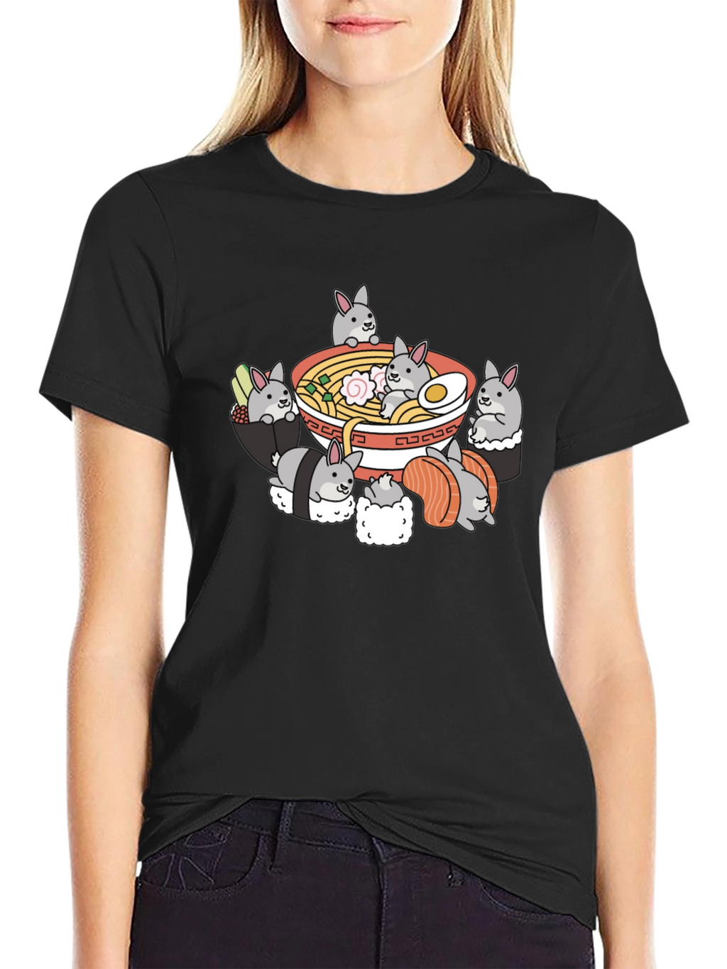 Bunny Sushi Ramen T-Shirt - Kawaii Style