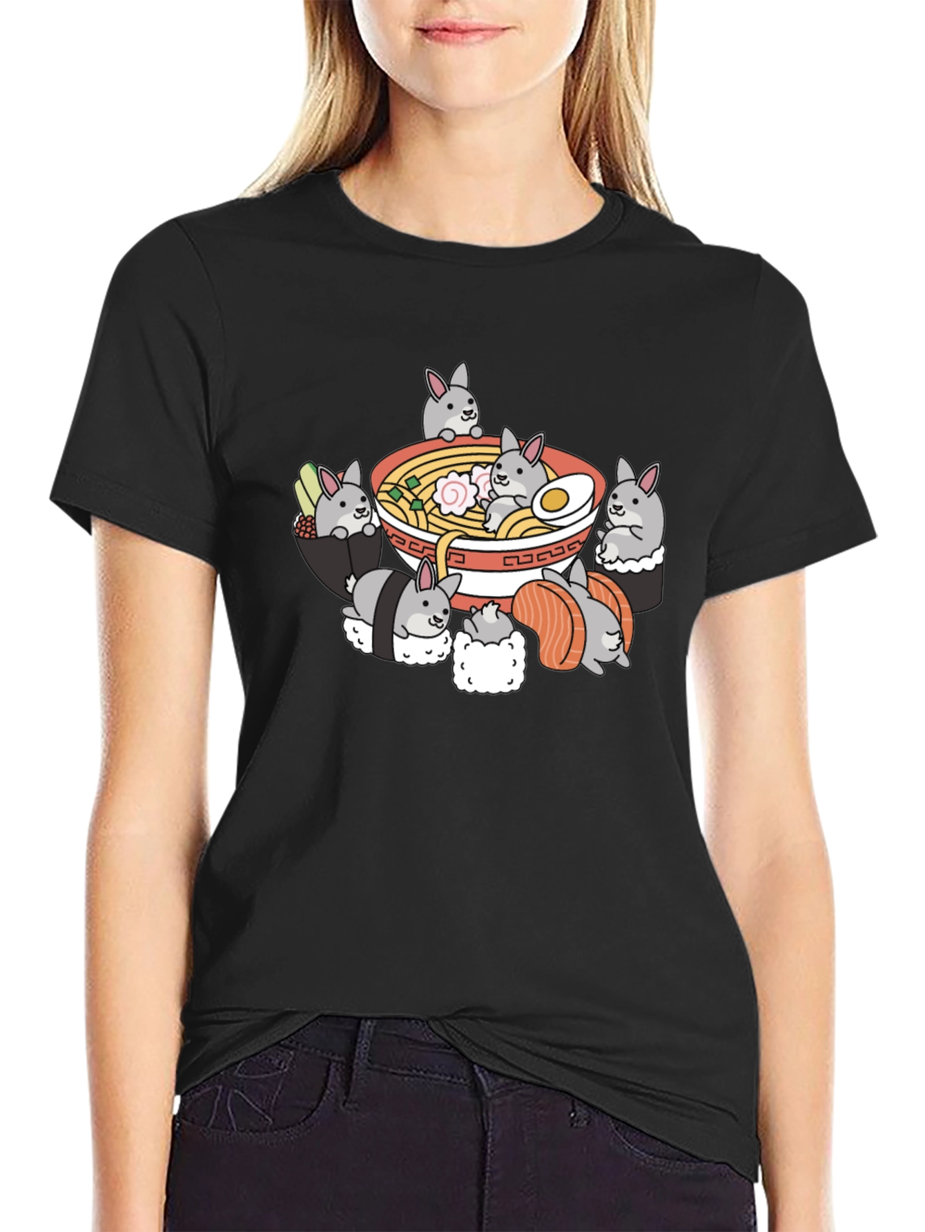 Bunny Sushi Ramen T-Shirt - Kawaii Style
