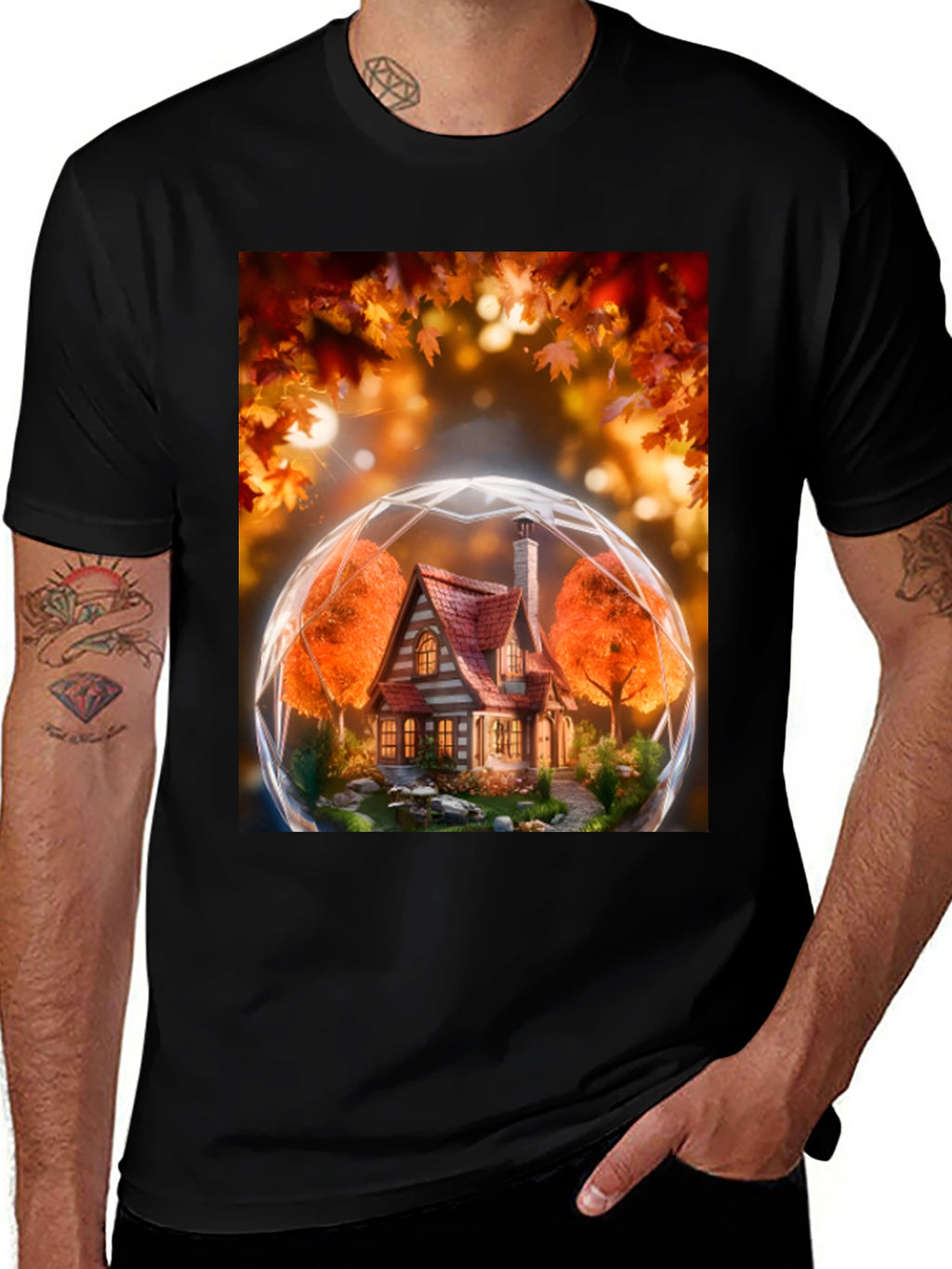Autumnal House Globe Graphic Tee