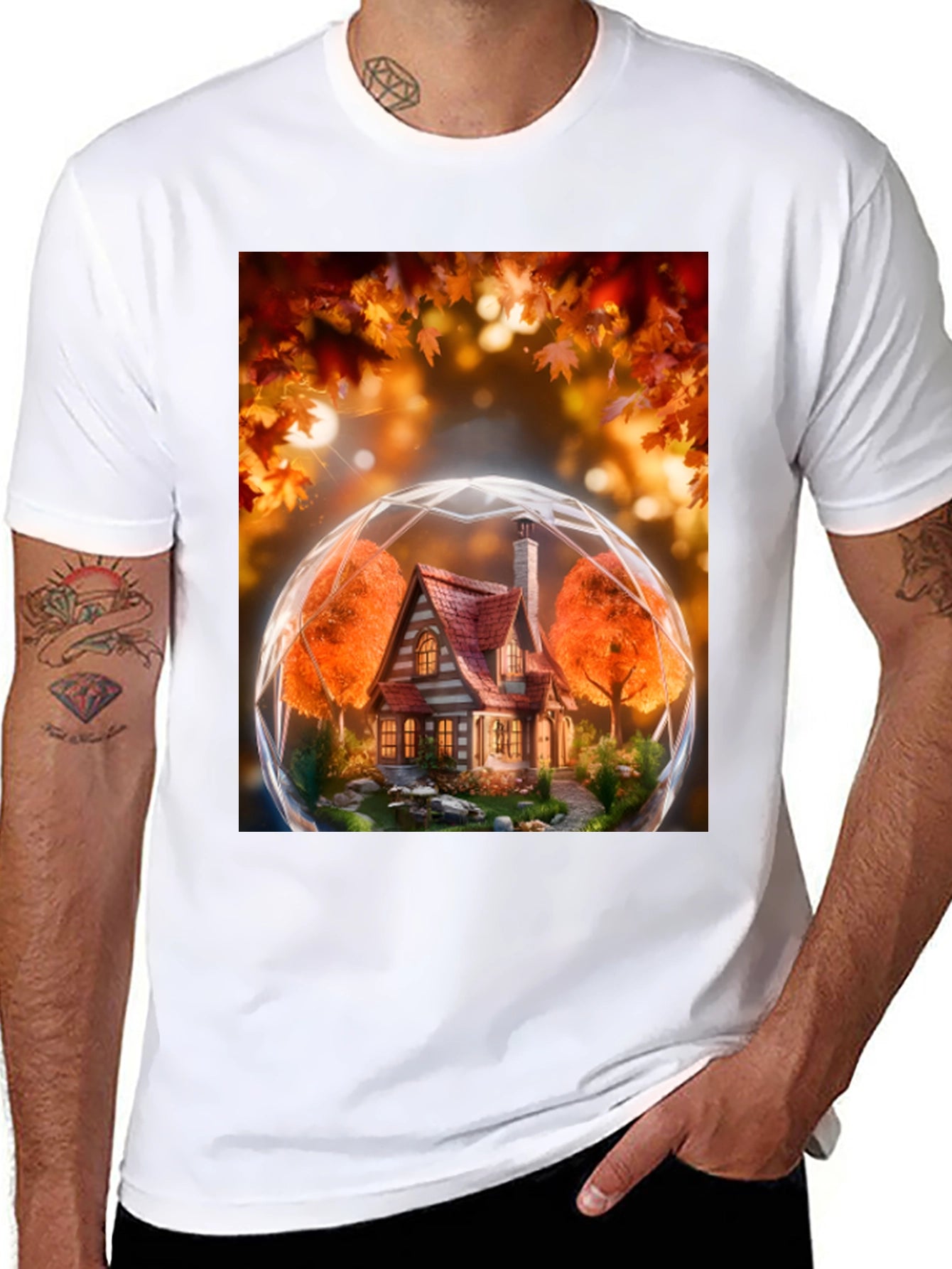 Autumnal House Globe Graphic Tee