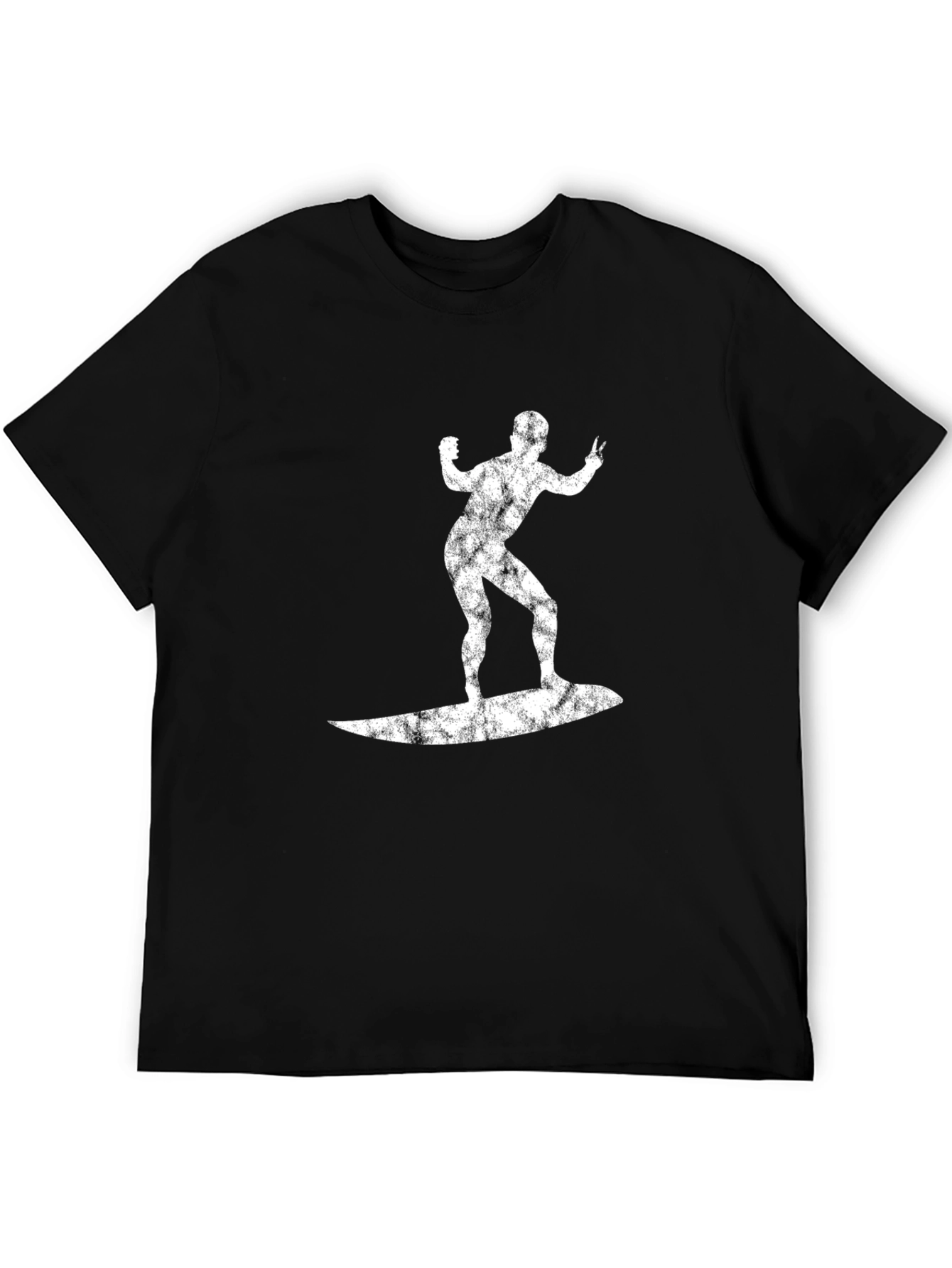 Surfer Graphic Tee - Black Cotton T-Shirt