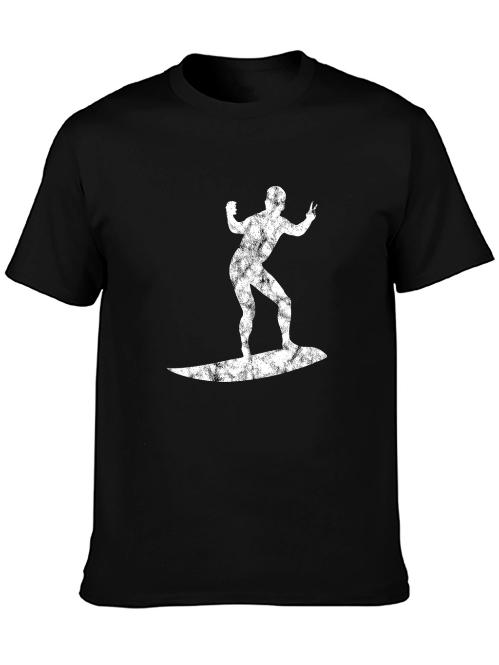 Surfer Graphic Tee - Black Cotton T-Shirt