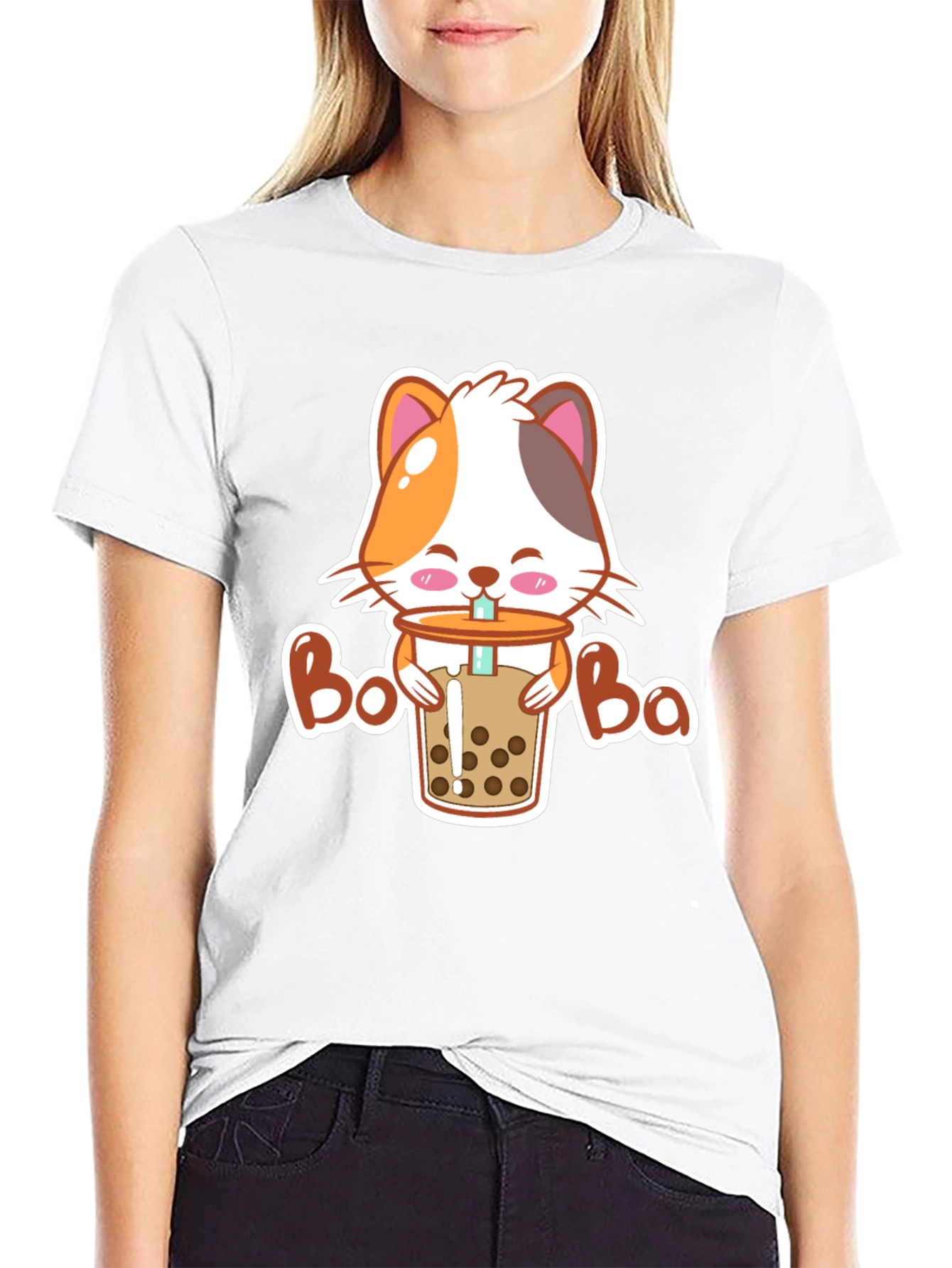 Cat Boba T-Shirt - Cute Kawaii Style