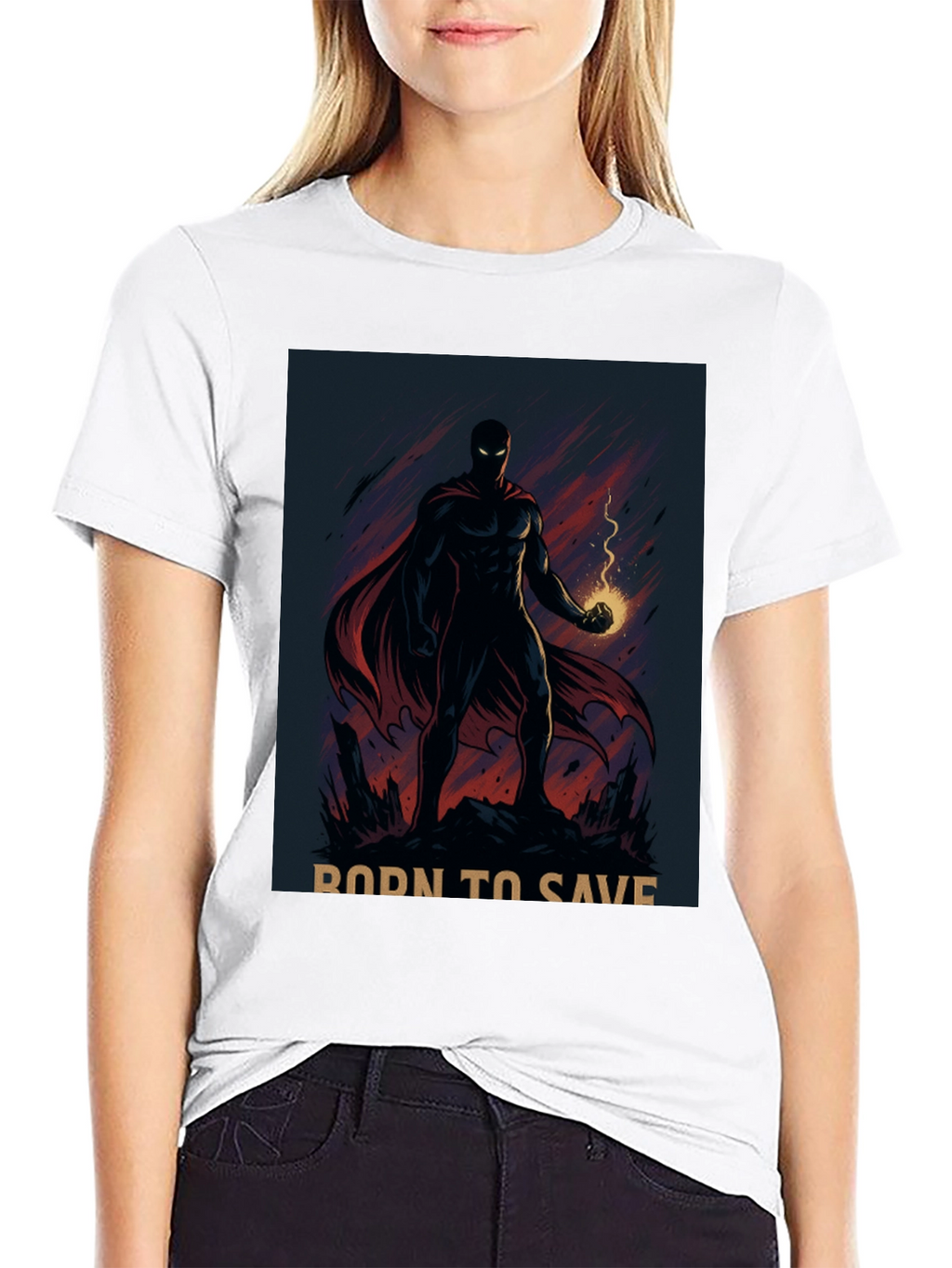 Born to Save Hero Graphic T-Shirt