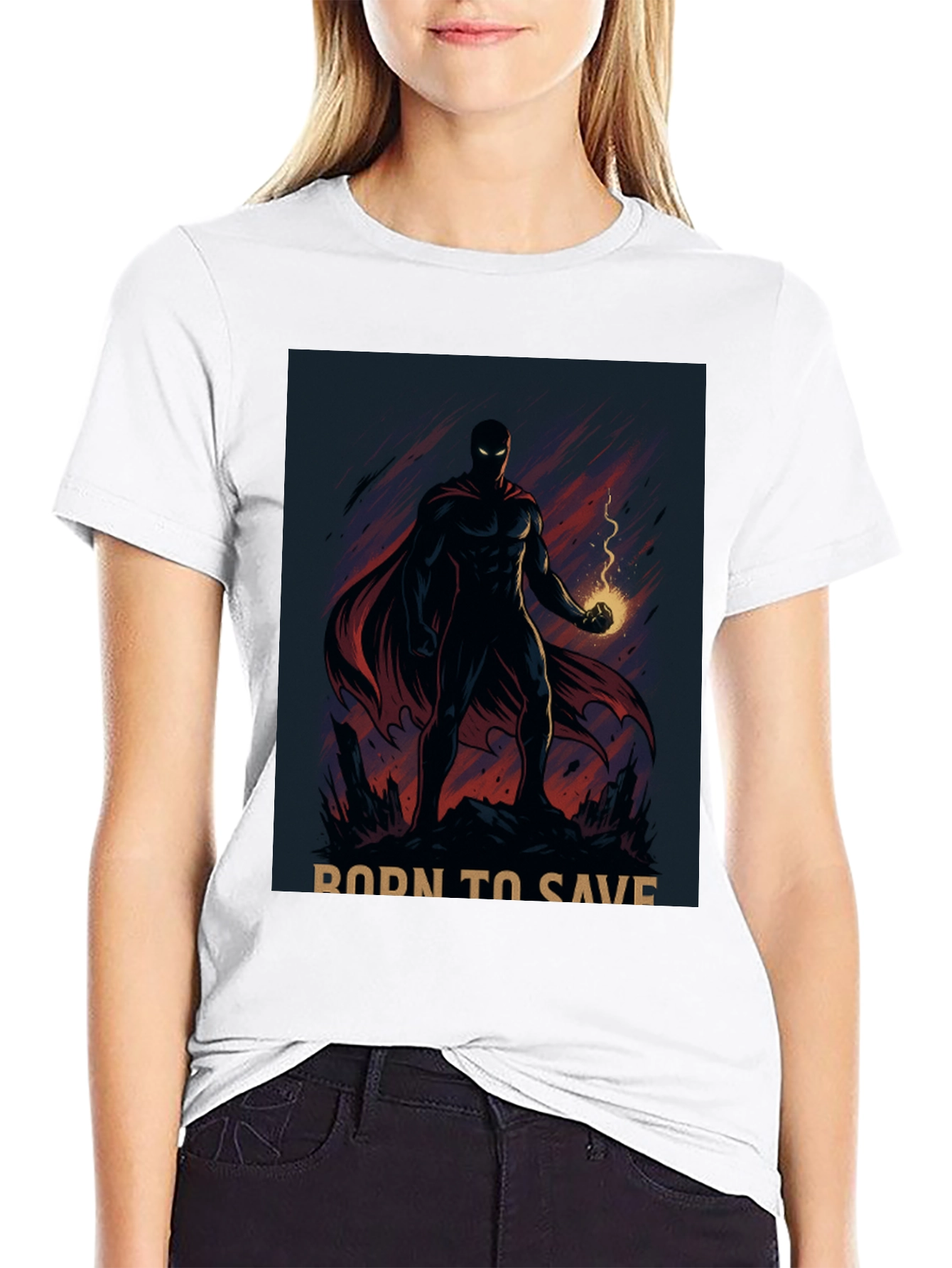 Born to Save Hero Graphic T-Shirt