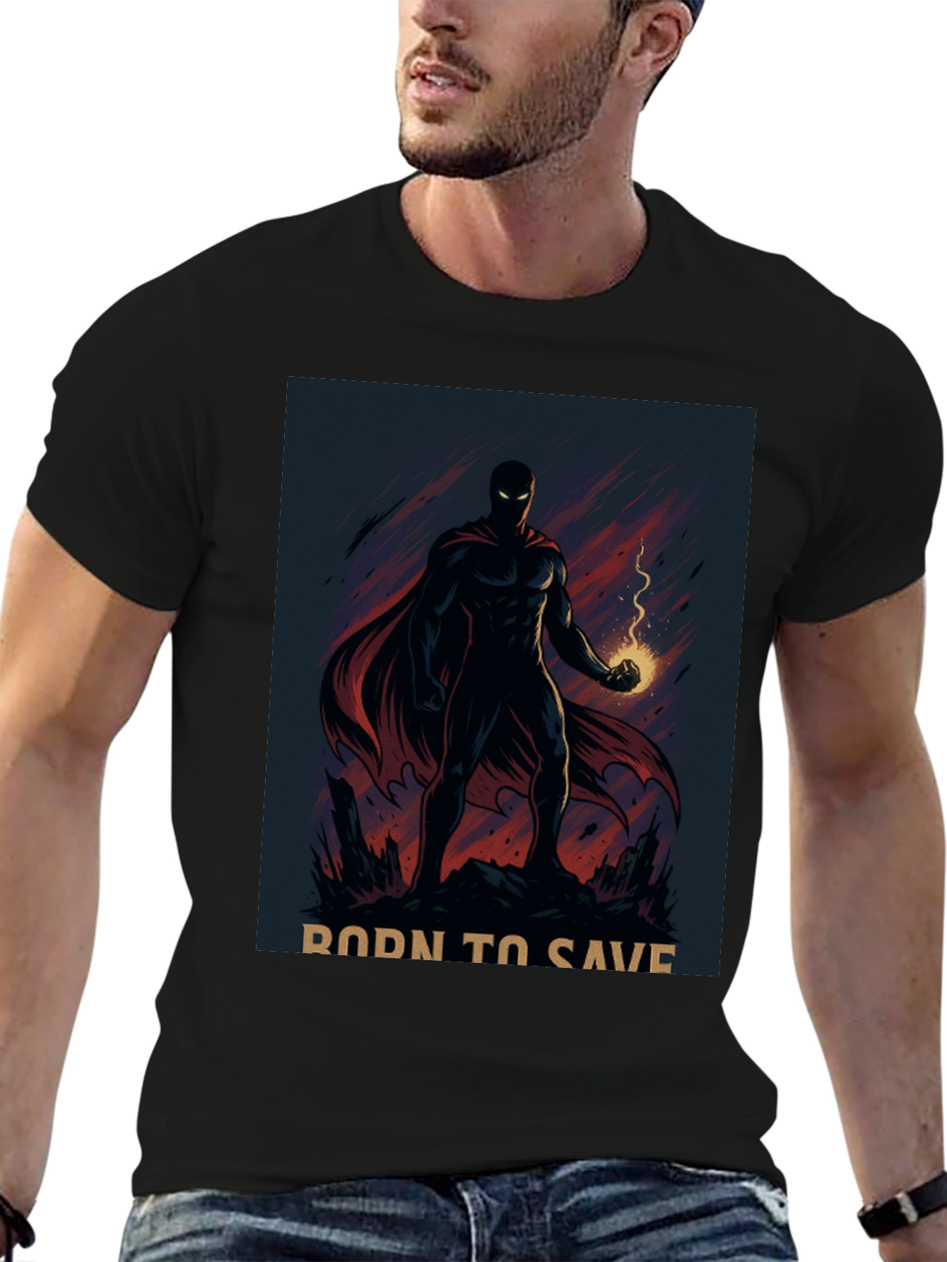Born to Save Hero Graphic T-Shirt