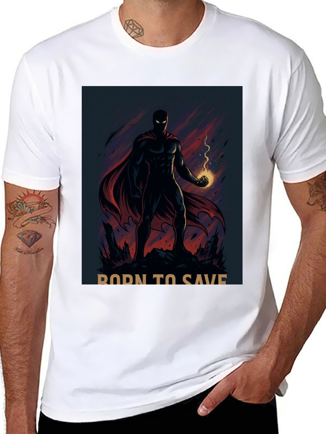 Born to Save Hero Graphic T-Shirt