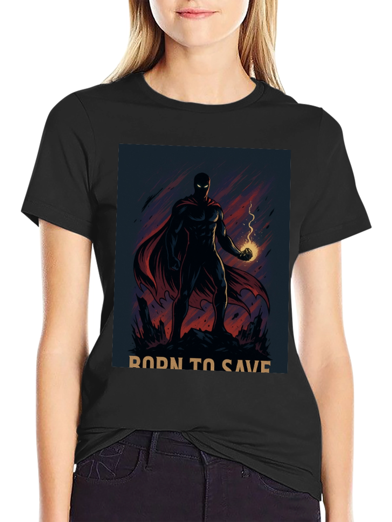 Born to Save Hero Graphic T-Shirt