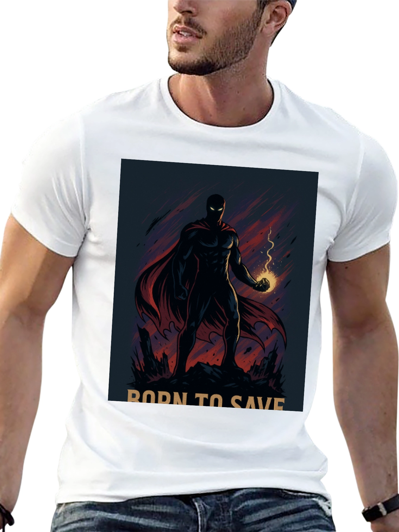 Born to Save Hero Graphic T-Shirt