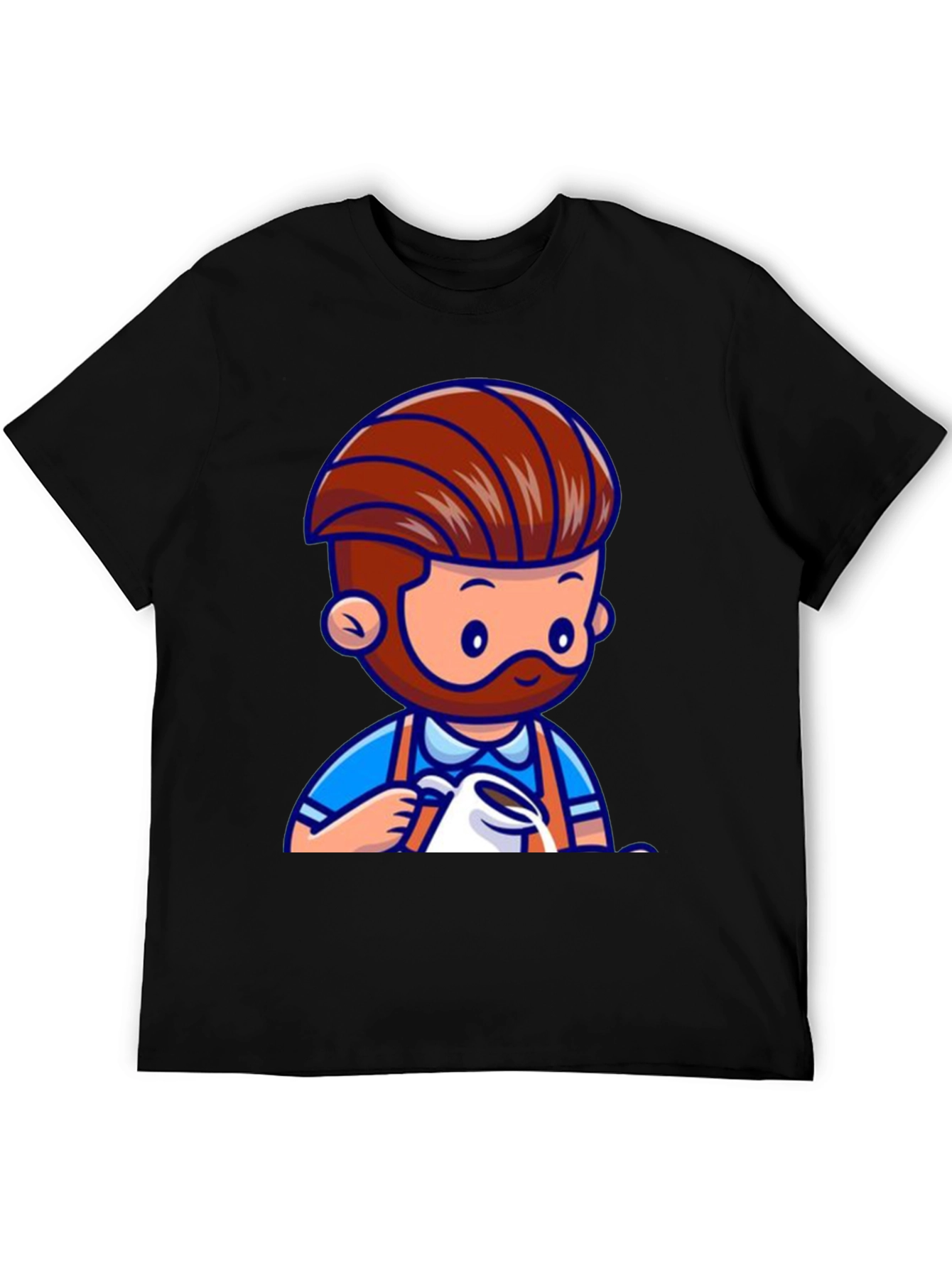 Barista Graphic Tee - Cartoon Coffee Lover T-Shirt