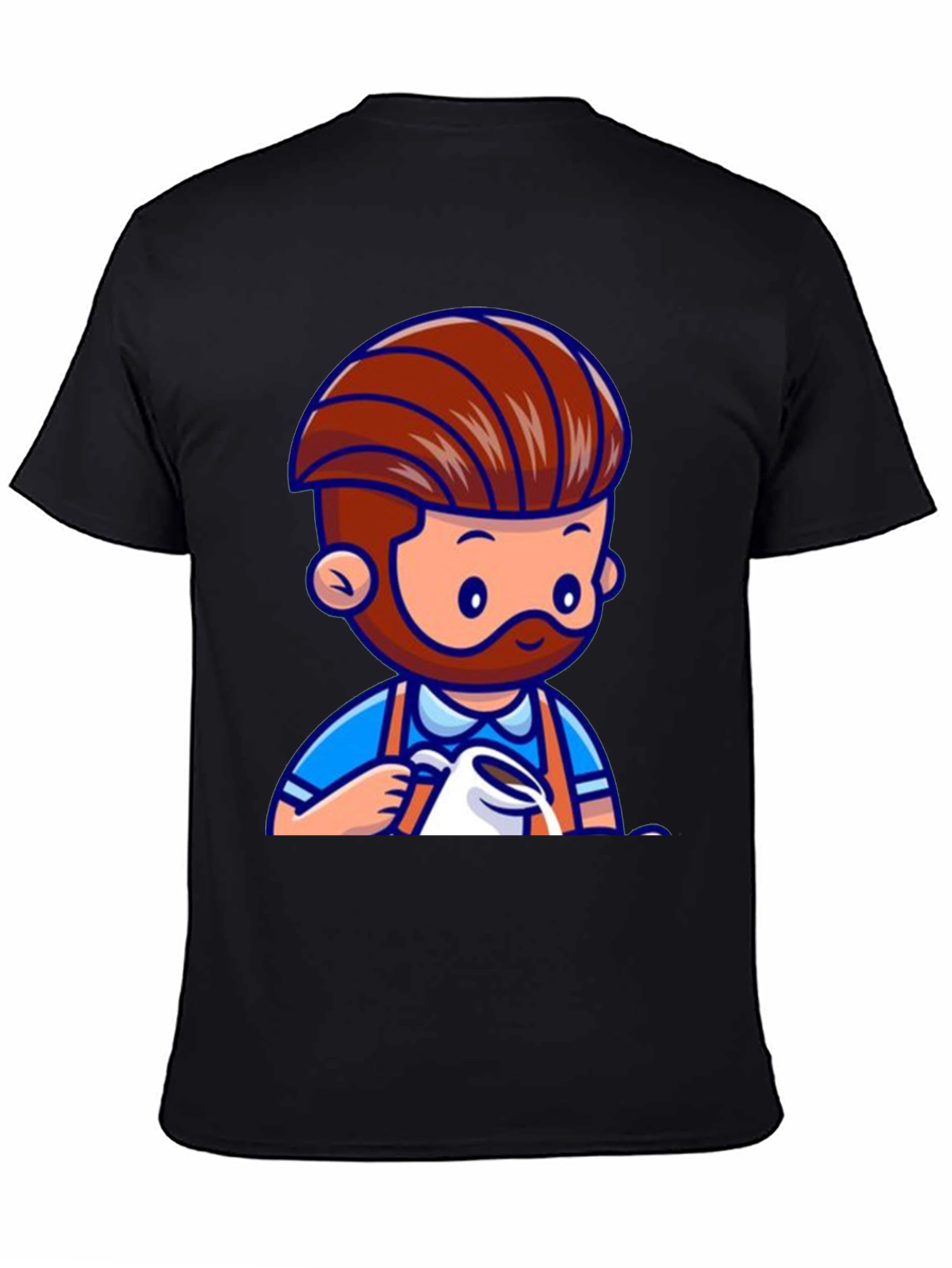 Barista Graphic Tee - Cartoon Coffee Lover T-Shirt