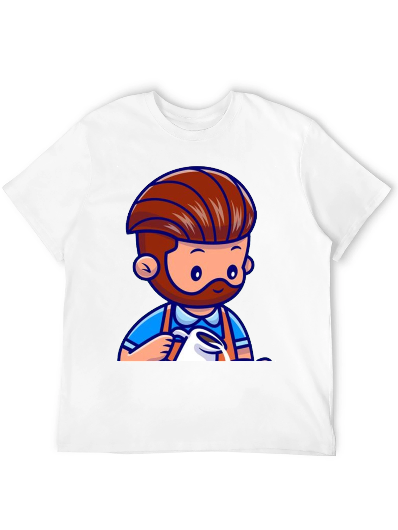 Barista Graphic Tee - Cartoon Coffee Lover T-Shirt