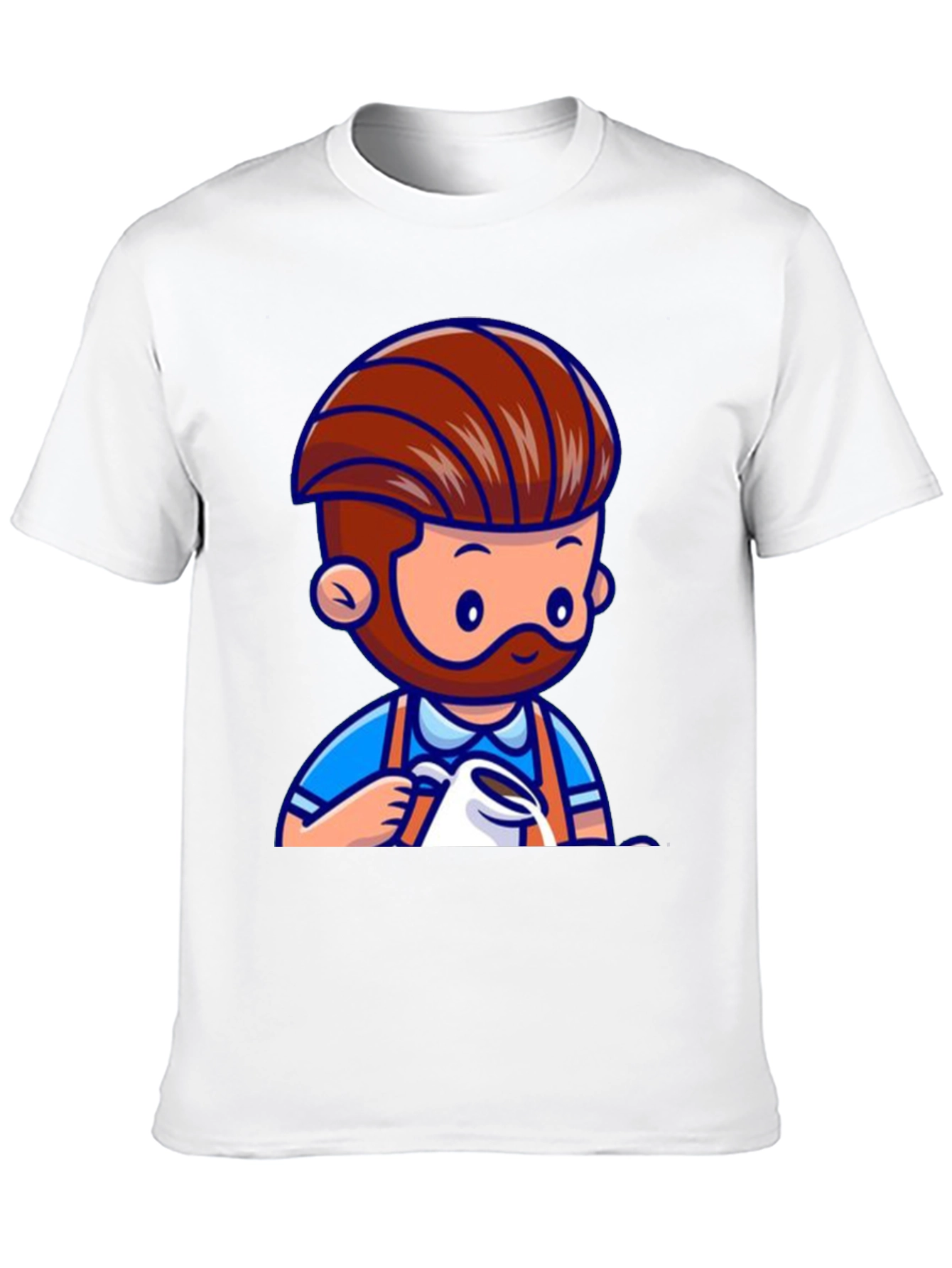 Barista Graphic Tee - Cartoon Coffee Lover T-Shirt