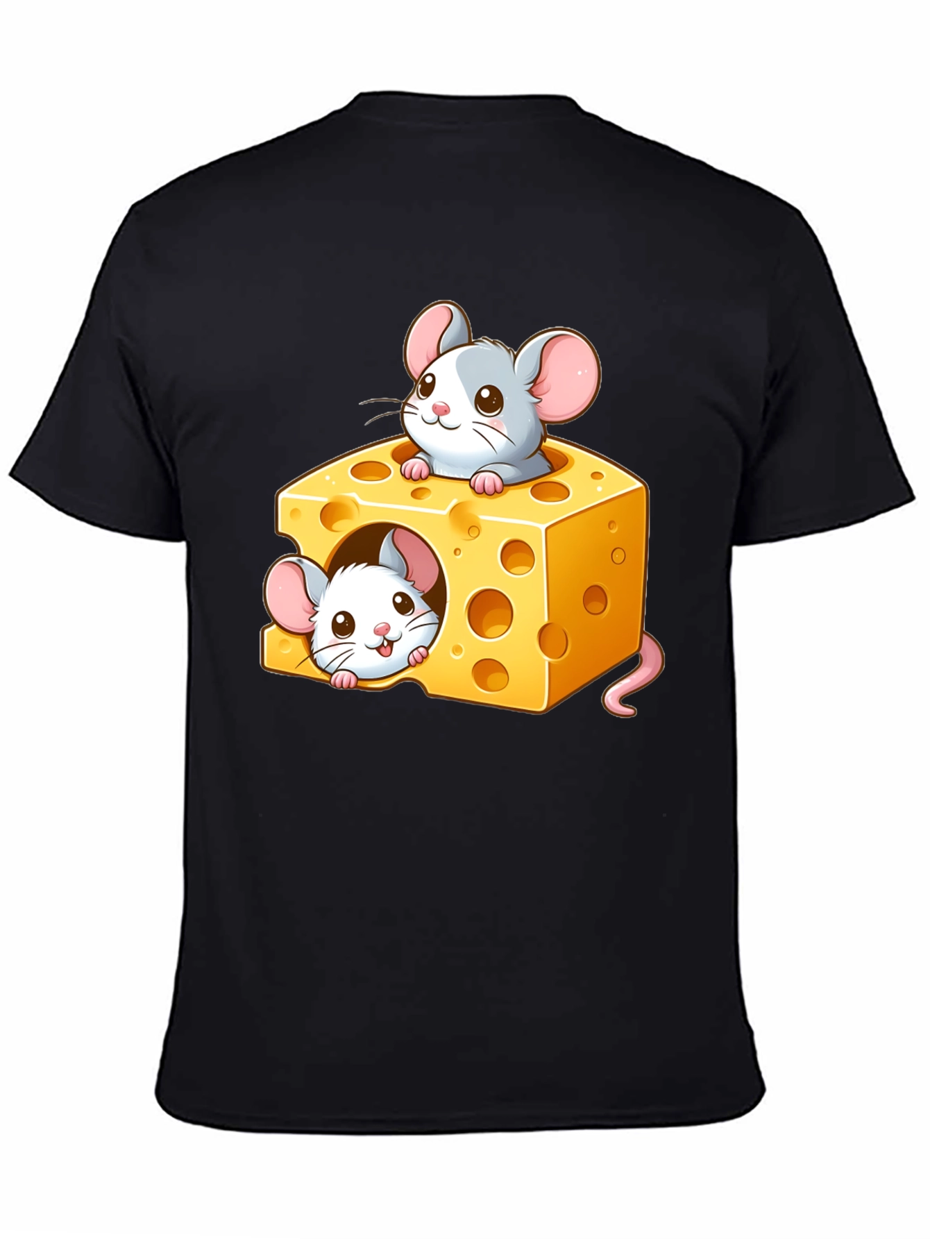 Cute Mice Cheese T-Shirt - Cartoon Graphic Tee