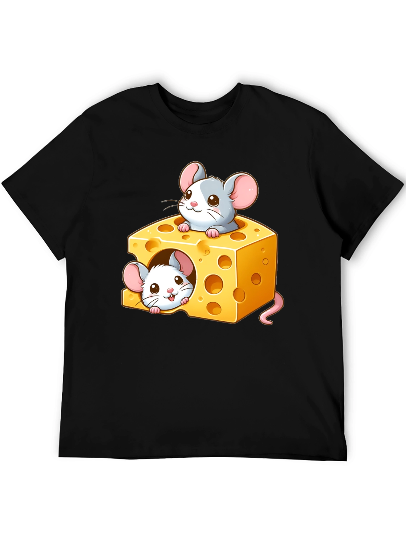 Cute Mice Cheese T-Shirt - Cartoon Graphic Tee