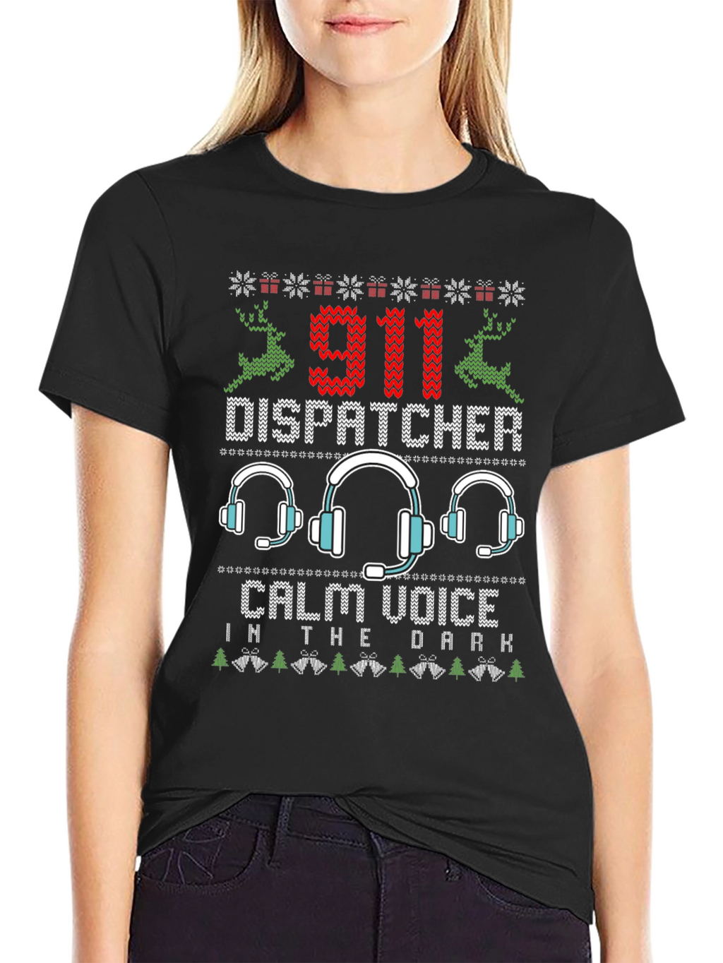 911 Dispatcher Ugly Christmas T-Shirt