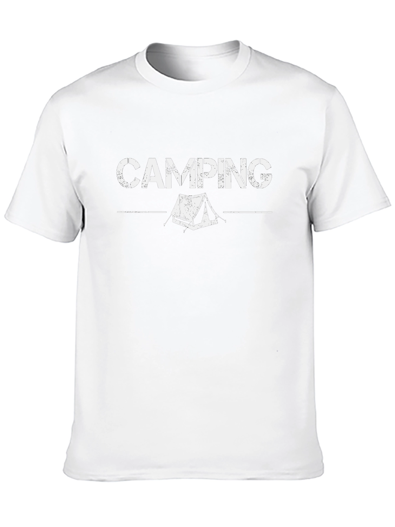 Camping Tent Graphic Tee - Black Cotton T-Shirt