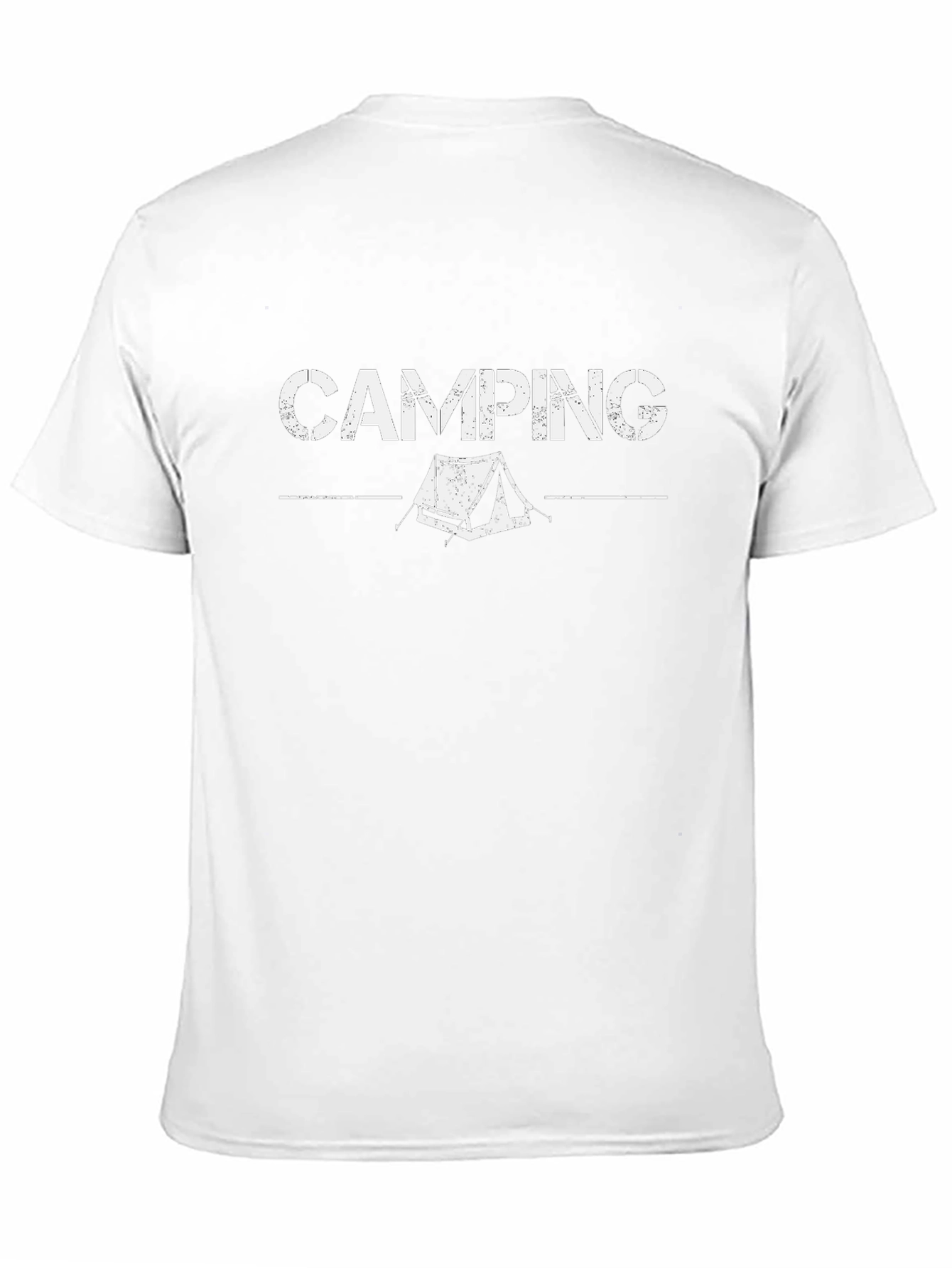 Camping Tent Graphic Tee - Black Cotton T-Shirt