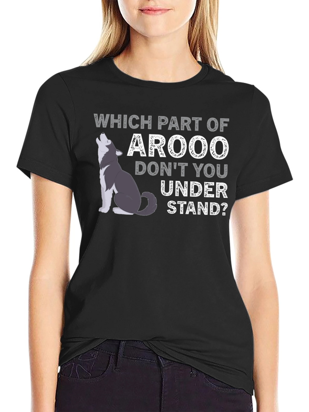 Arooo Funny Wolf T-Shirt
