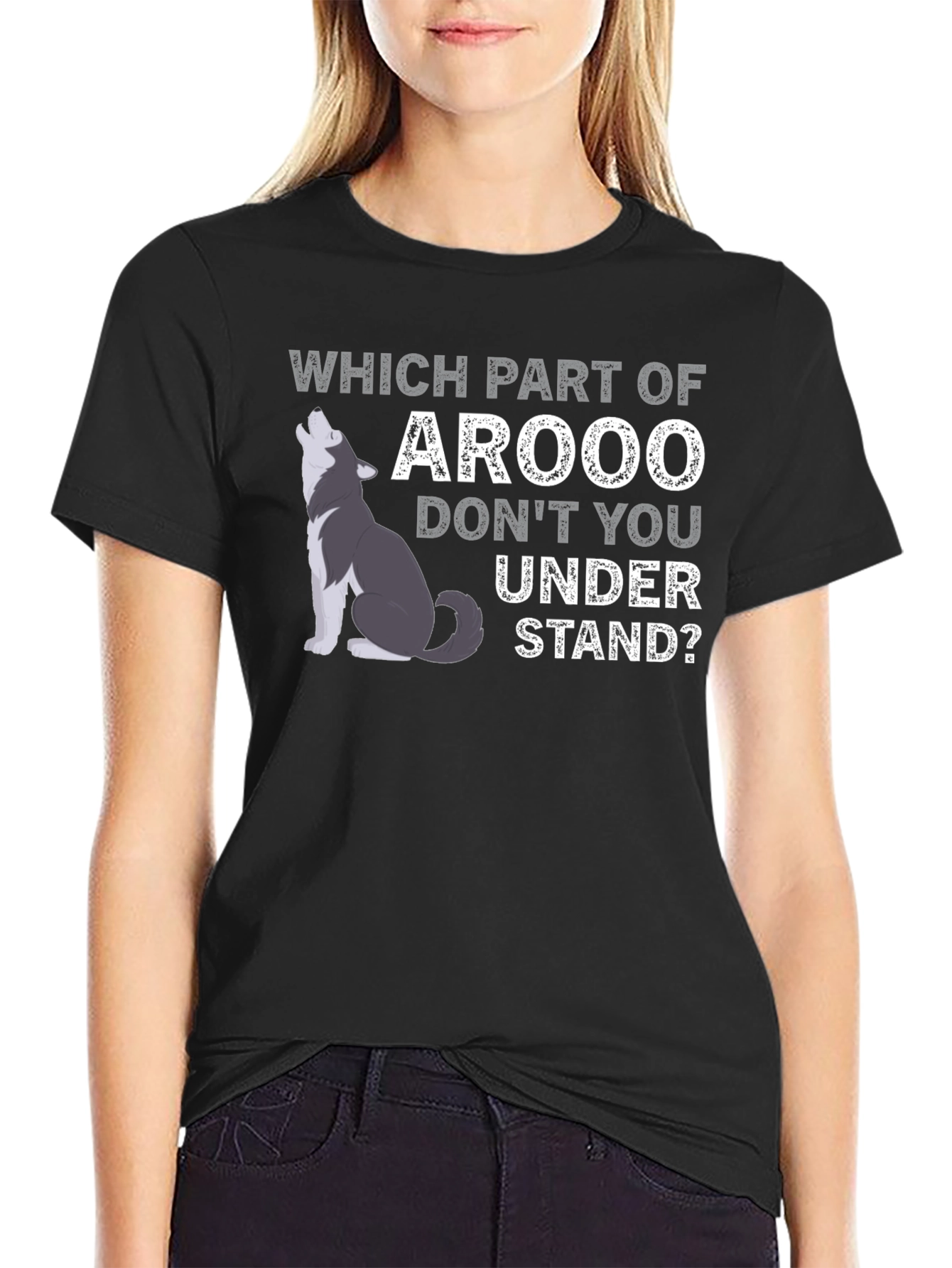 Arooo Funny Wolf T-Shirt