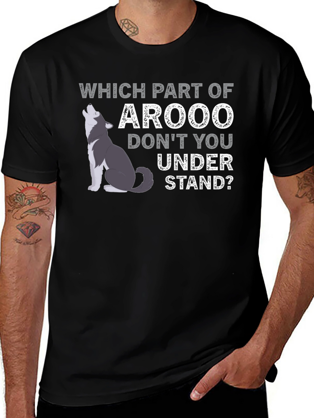Arooo Funny Wolf T-Shirt