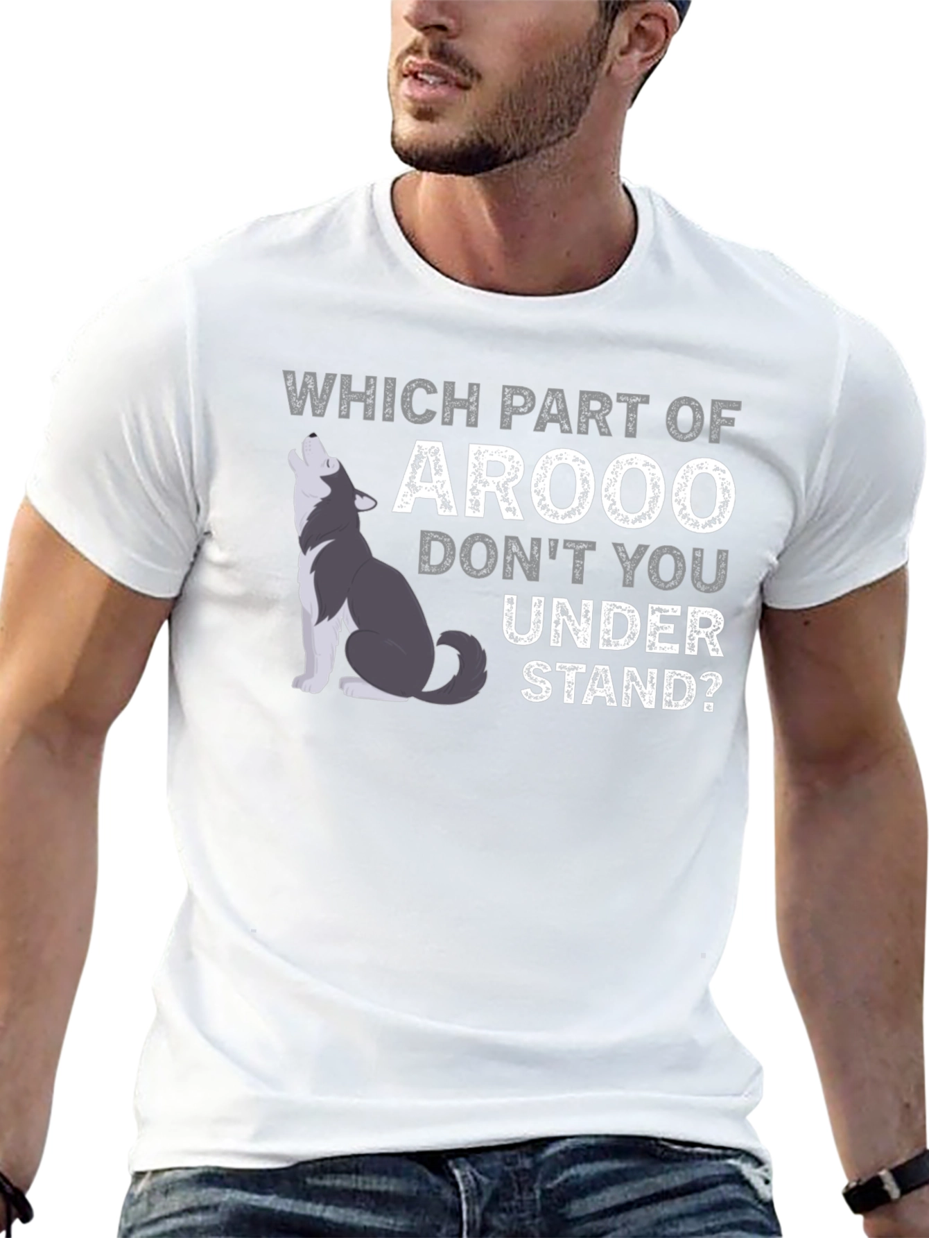 Arooo Funny Wolf T-Shirt