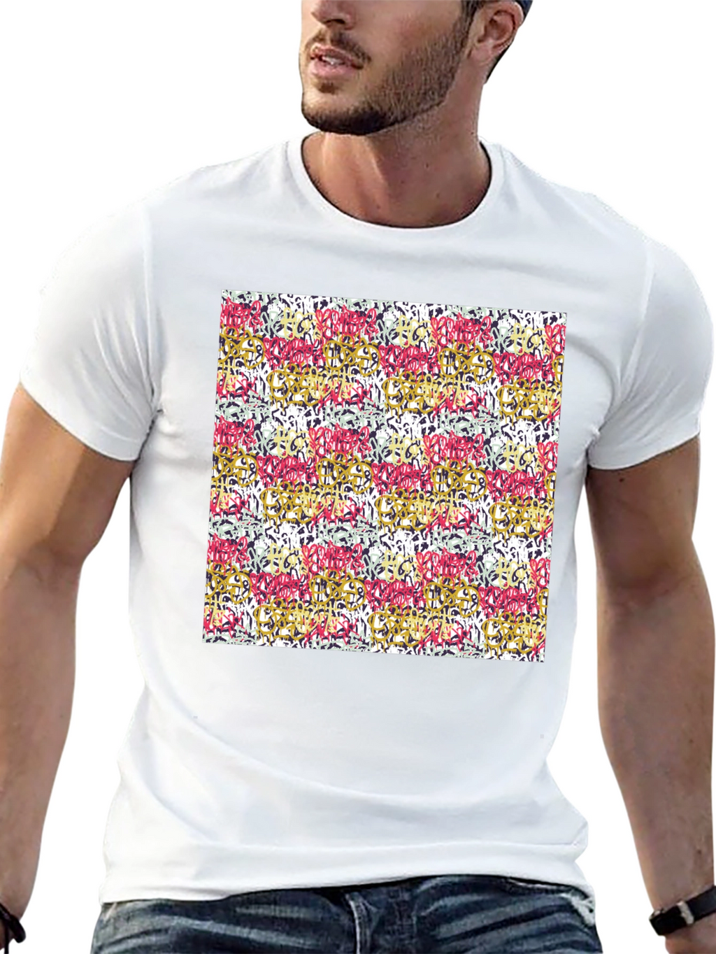 Abstract Art Print Black Tee
