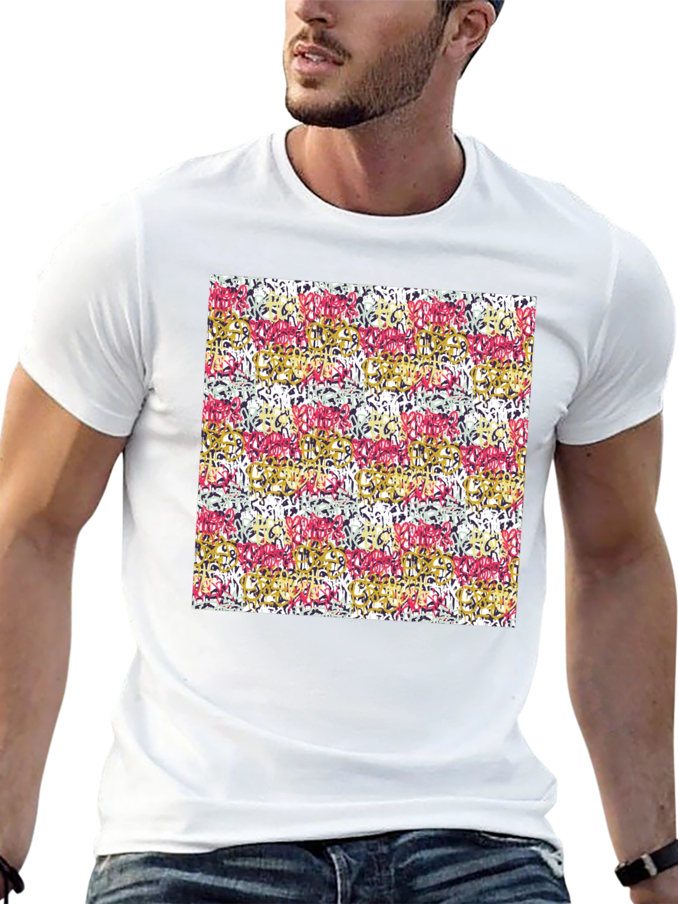 Abstract Art Print Black Tee
