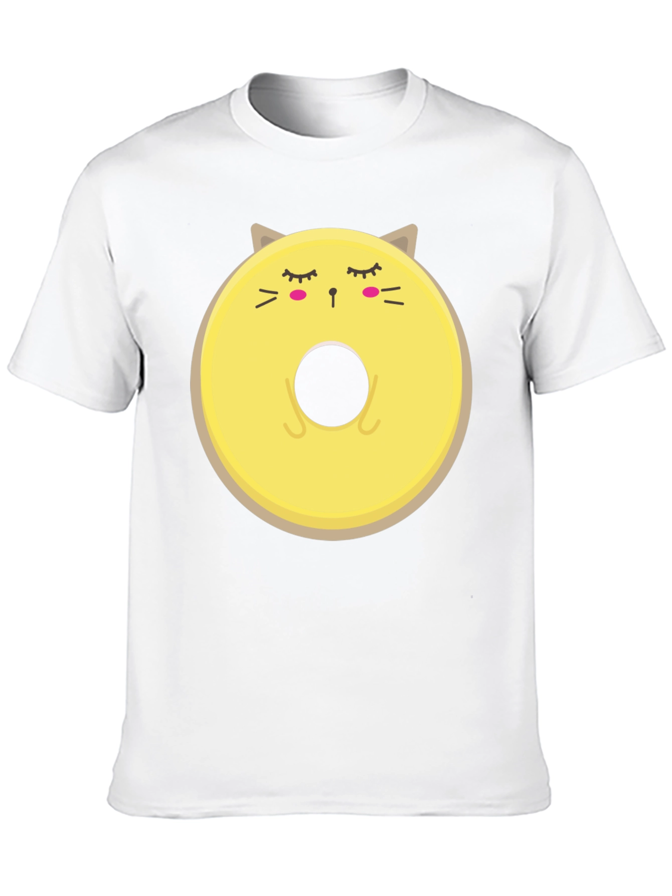 Cute Cat Donut Graphic Tee - Mens Black T-Shirt