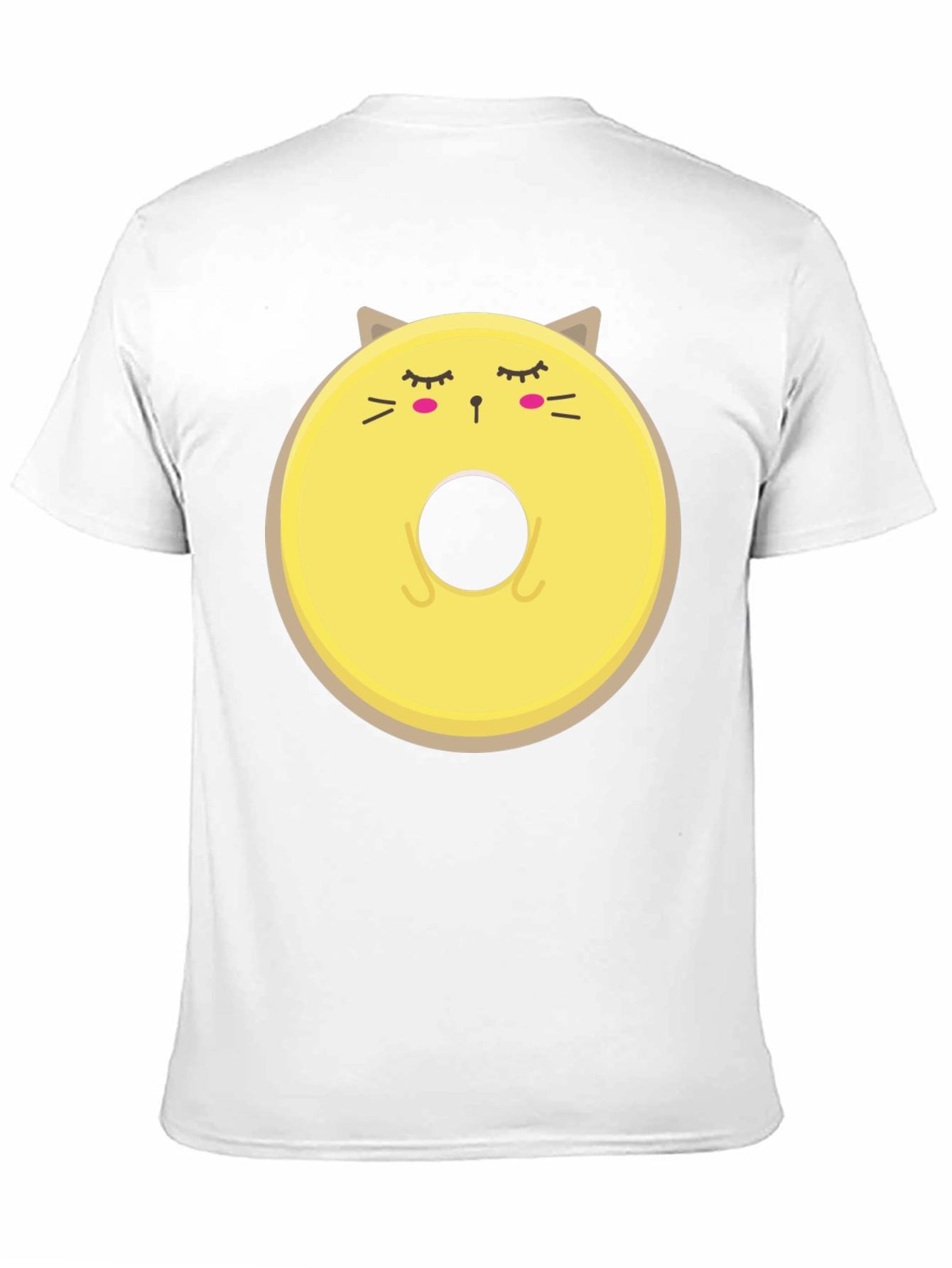 Cute Cat Donut Graphic Tee - Mens Black T-Shirt