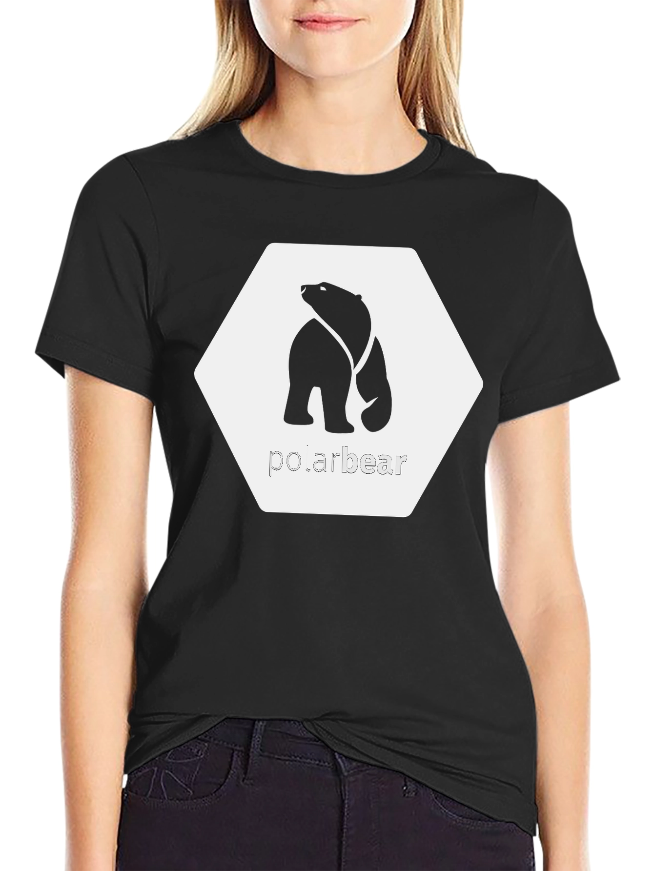 Cool Polar Bear Graphic Tee - Black Cotton T-Shirt