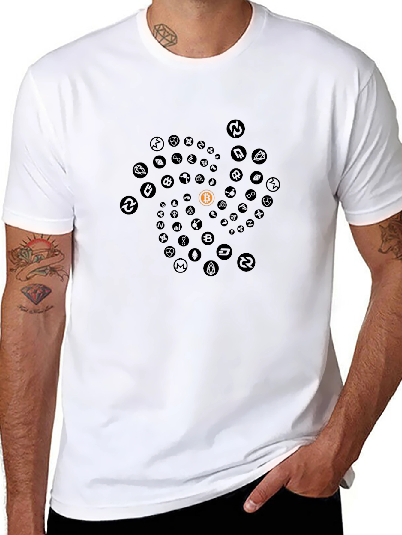 Crypto Swirl Tee - Bitcoin & Altcoin T-Shirt