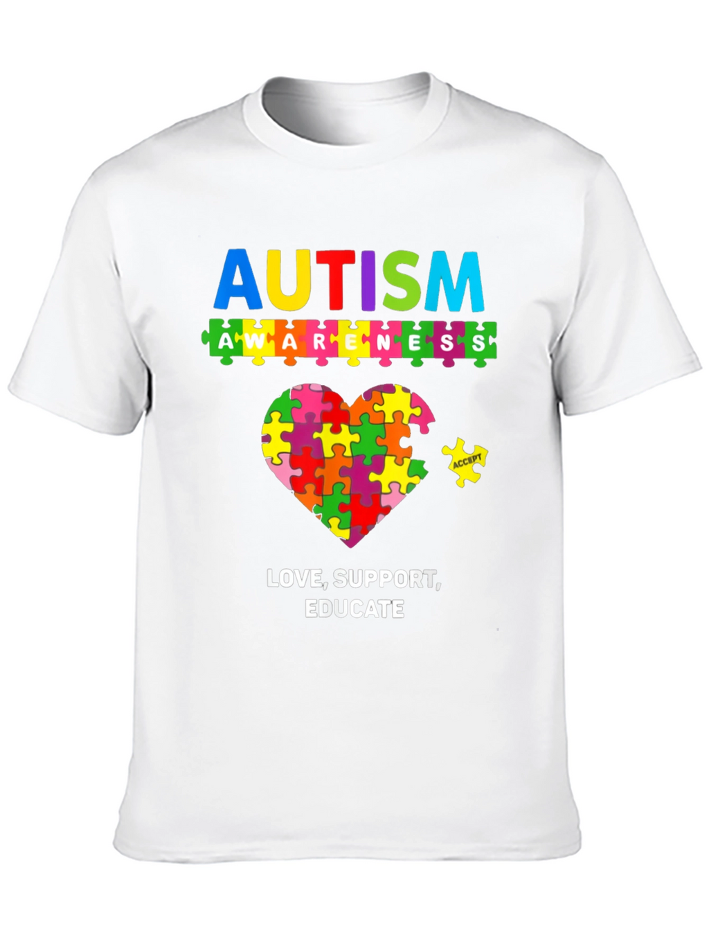 Autism Awareness Puzzle Heart T-Shirt