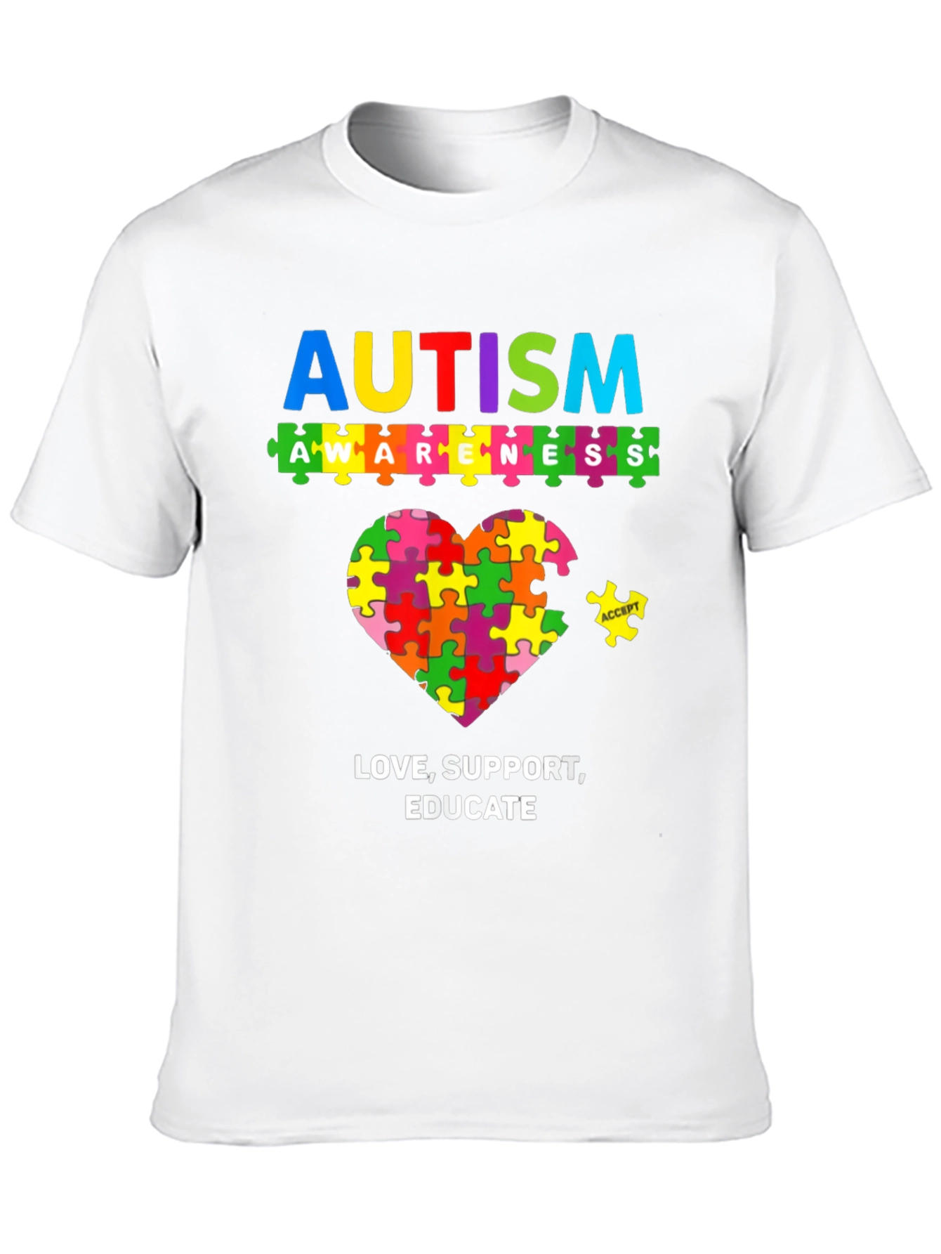 Autism Awareness Puzzle Heart T-Shirt