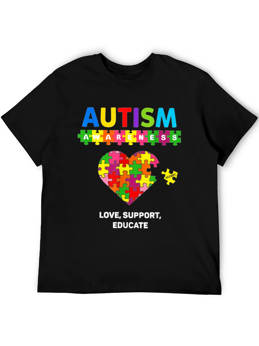 Autism Awareness Puzzle Heart T-Shirt