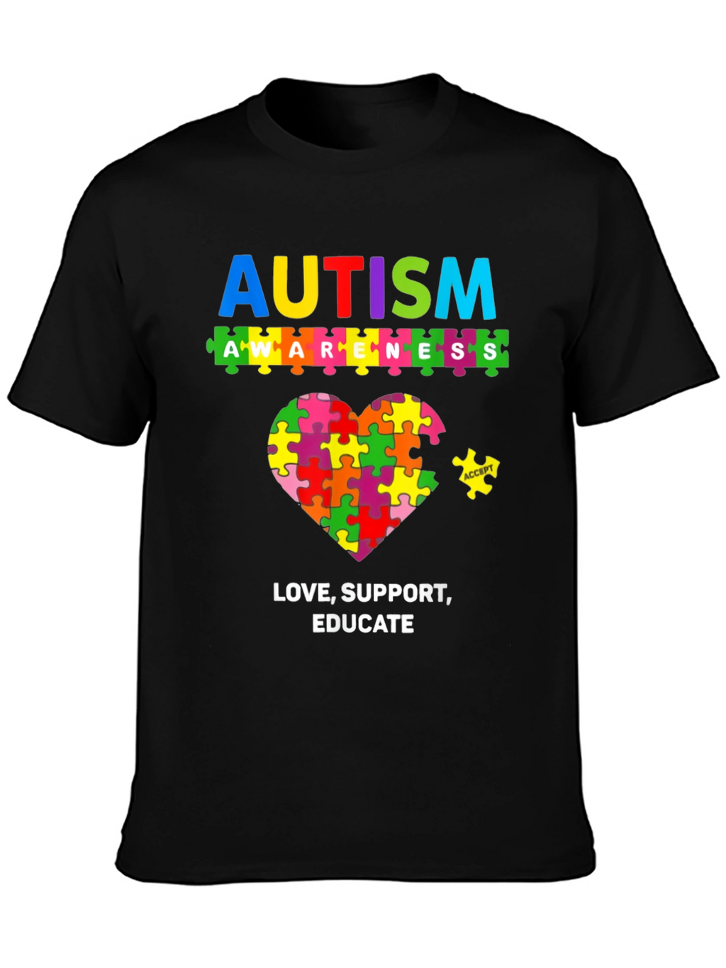 Autism Awareness Puzzle Heart T-Shirt