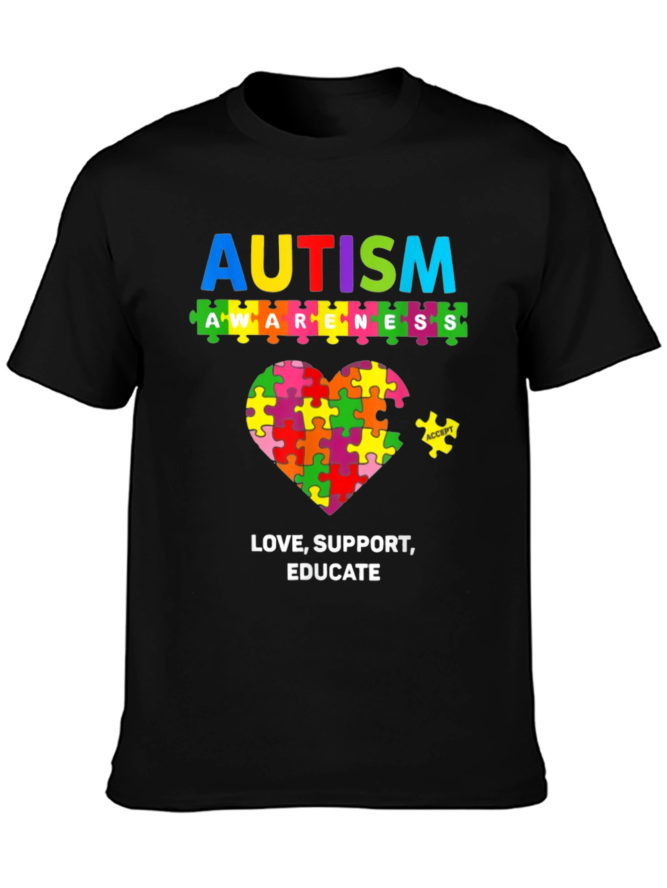 Autism Awareness Puzzle Heart T-Shirt