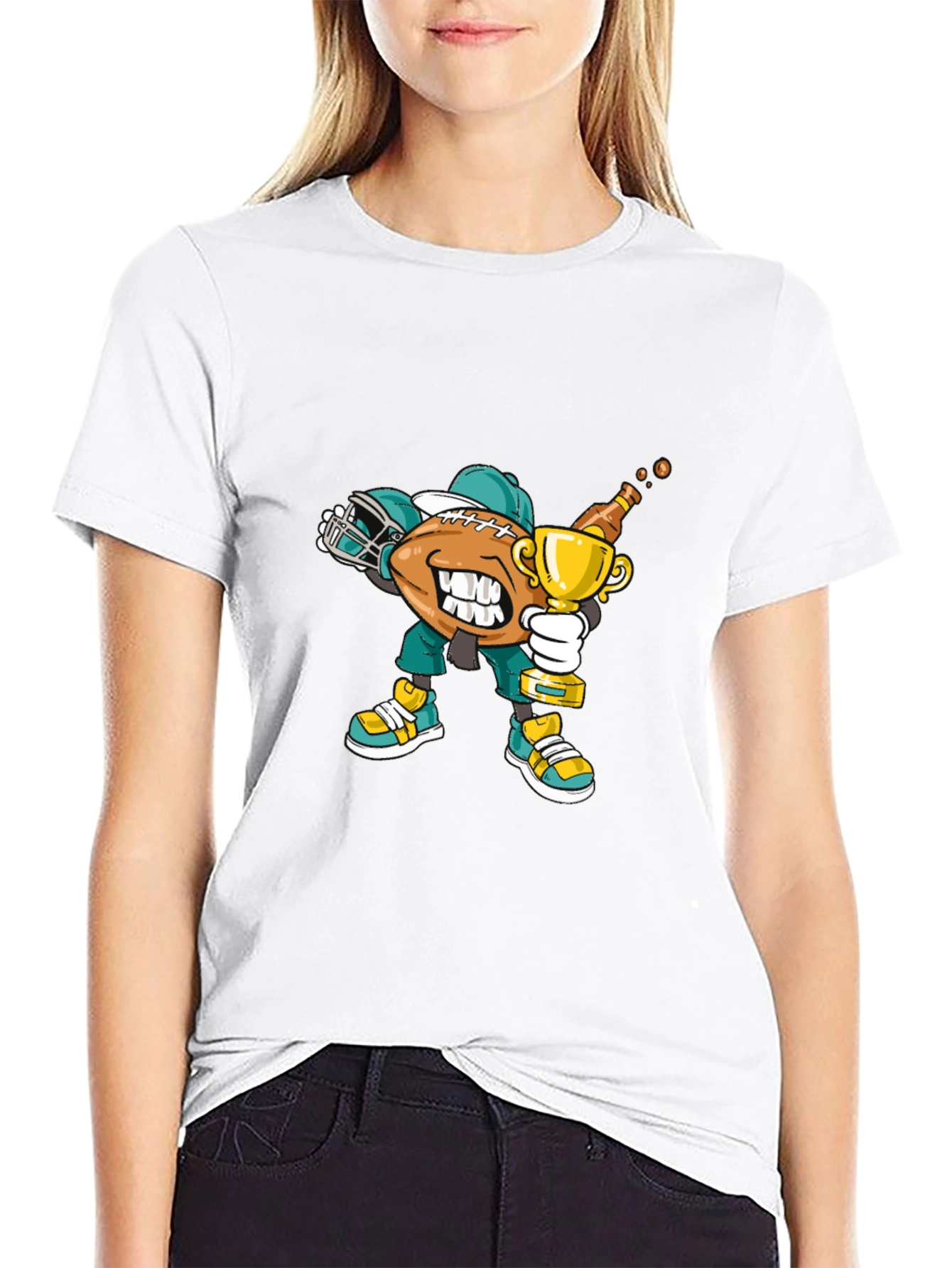 Football Dab Trophy Graphic Tee - Black