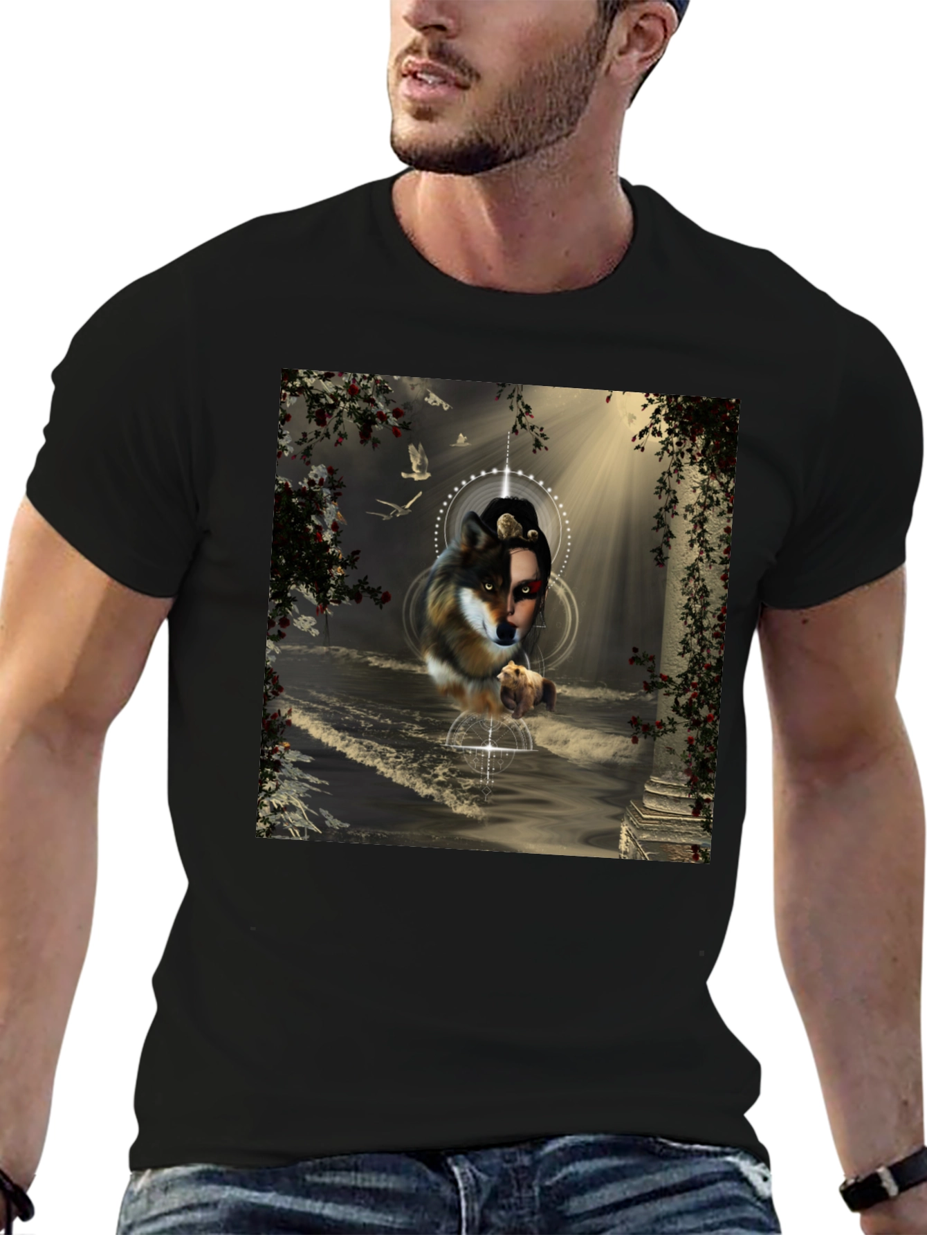 Wolf Spirit Graphic Tee - Unique Art Design