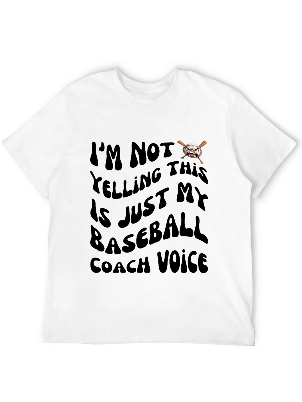 Baseball Coach Voice Graphic T-Shirt - Black
