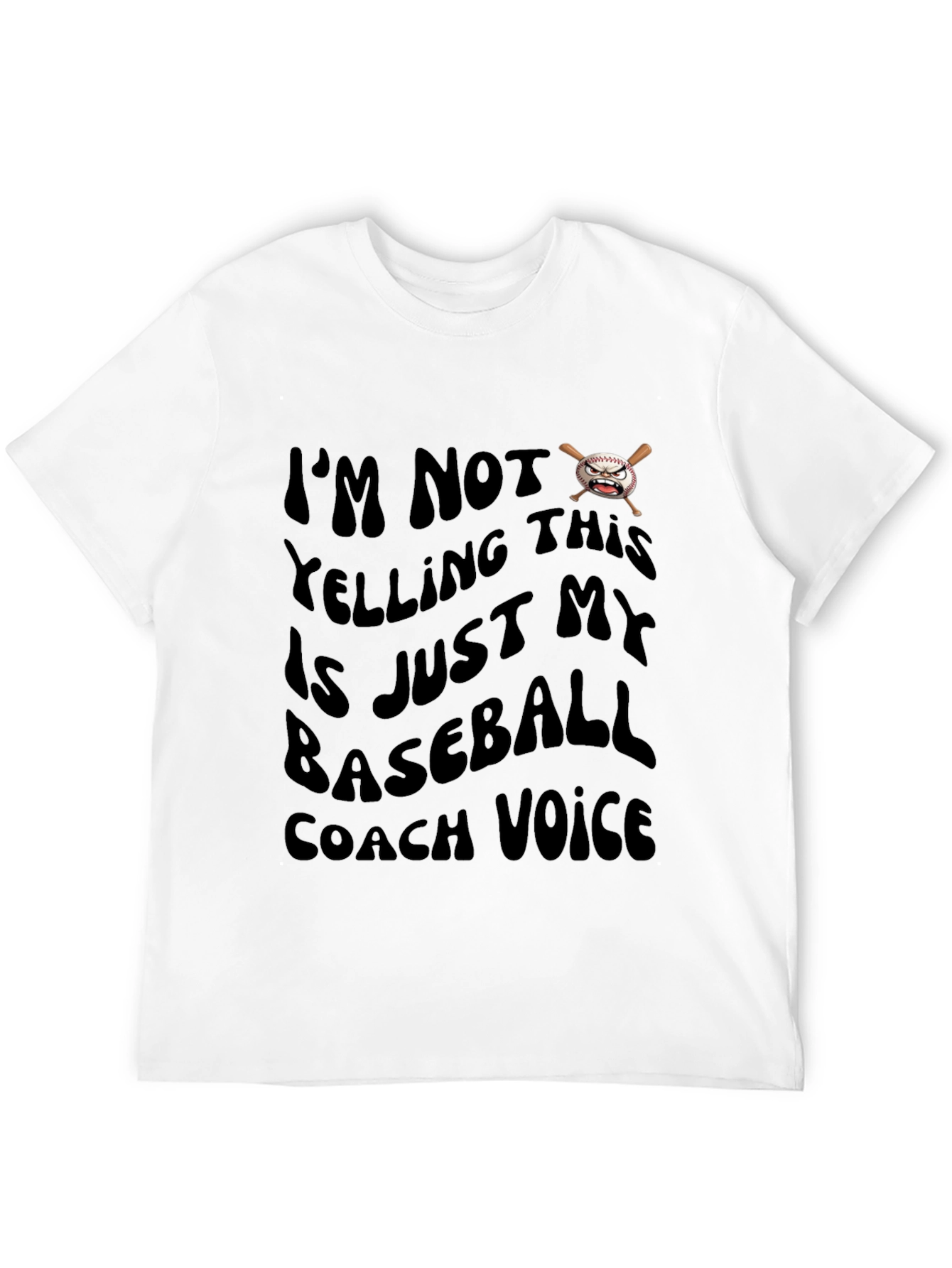 Baseball Coach Voice Graphic T-Shirt - Black