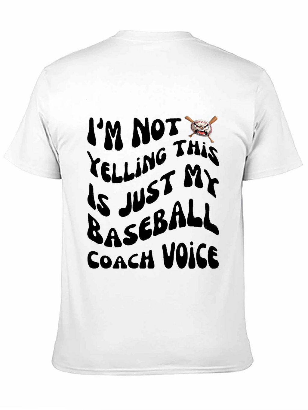 Baseball Coach Voice Graphic T-Shirt - Black